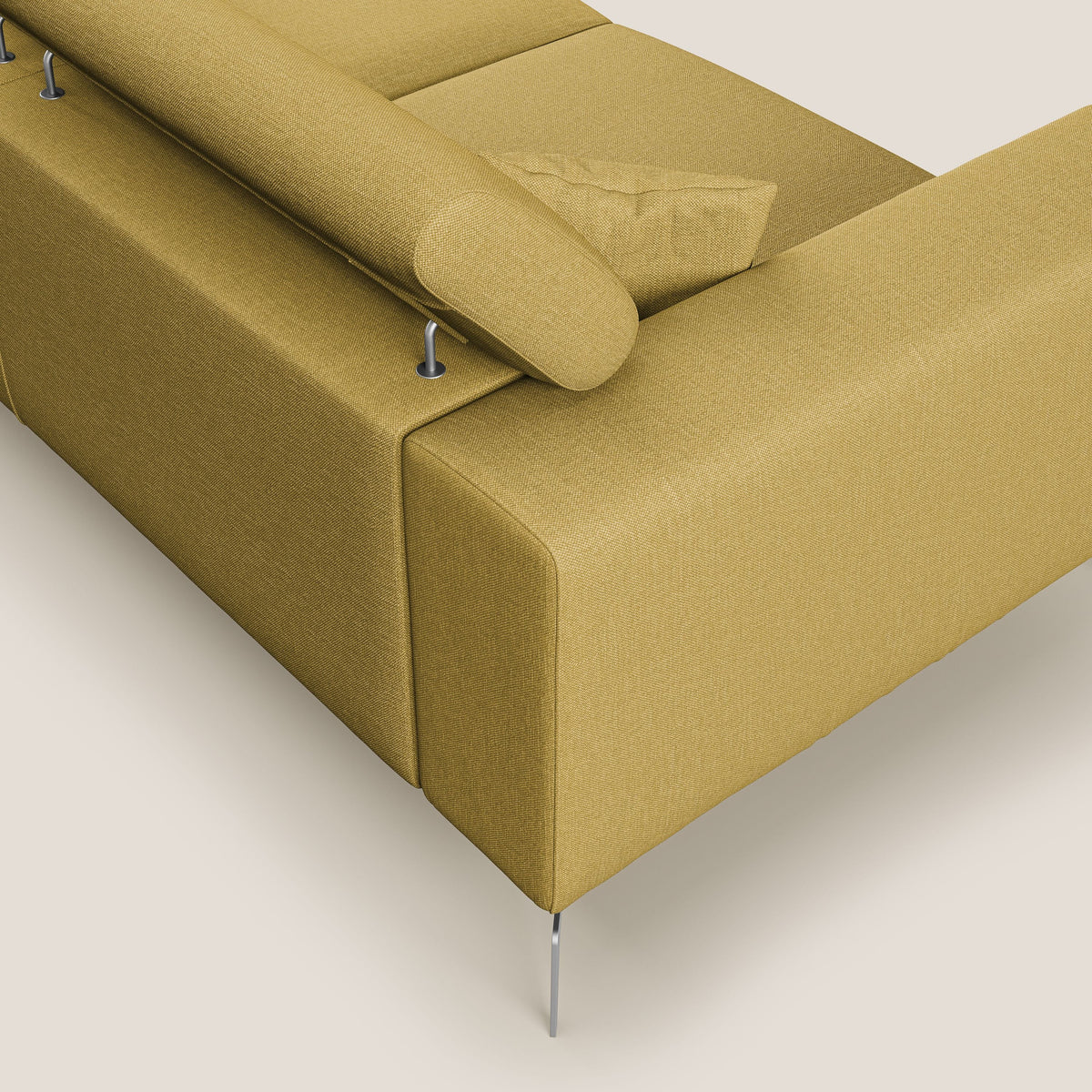 Blade Divano con poggiatesta reclinabili in tessuto impermeabile misto cotone T13 giallo - divitt.sbs