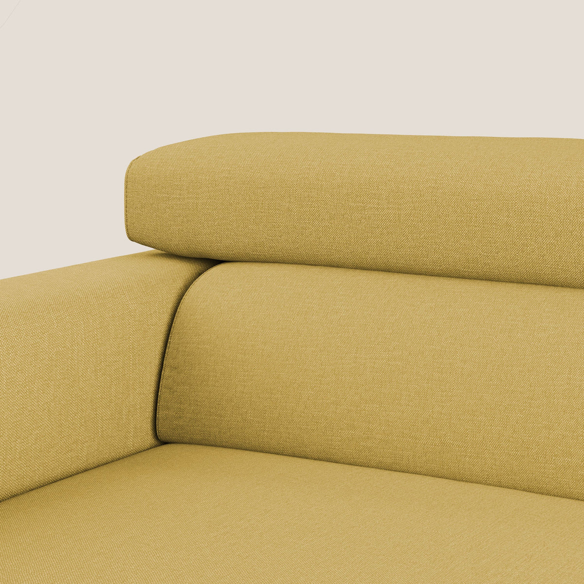 Dylan divano allungabile con pouf estraibile poggiapiedi in tessuto simil cotone impermeabile T13 giallo - divitt.sbs