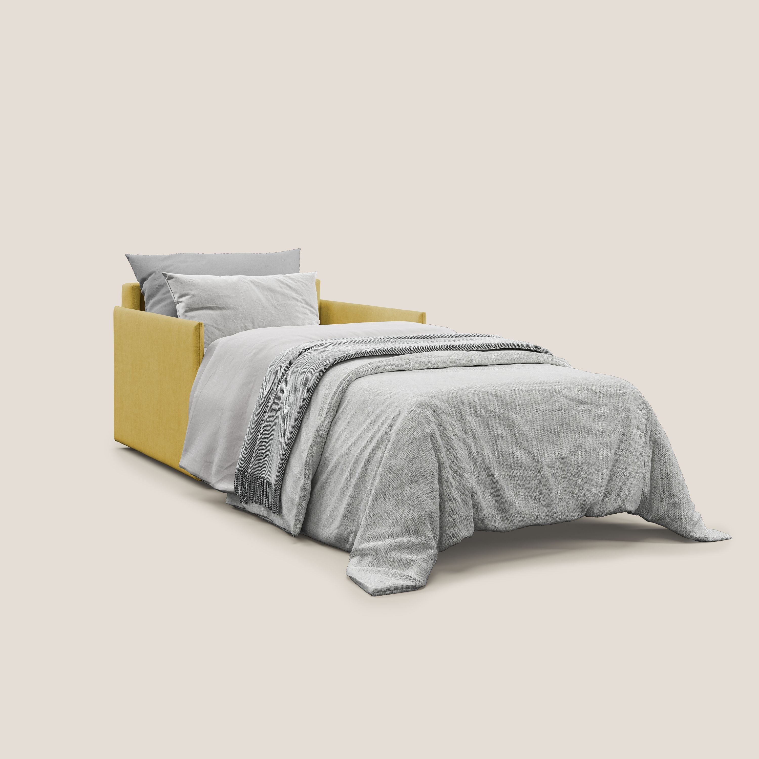 Evans poltrona letto in morbido tessuto impermeabile T02 giallo - divitt.sbs