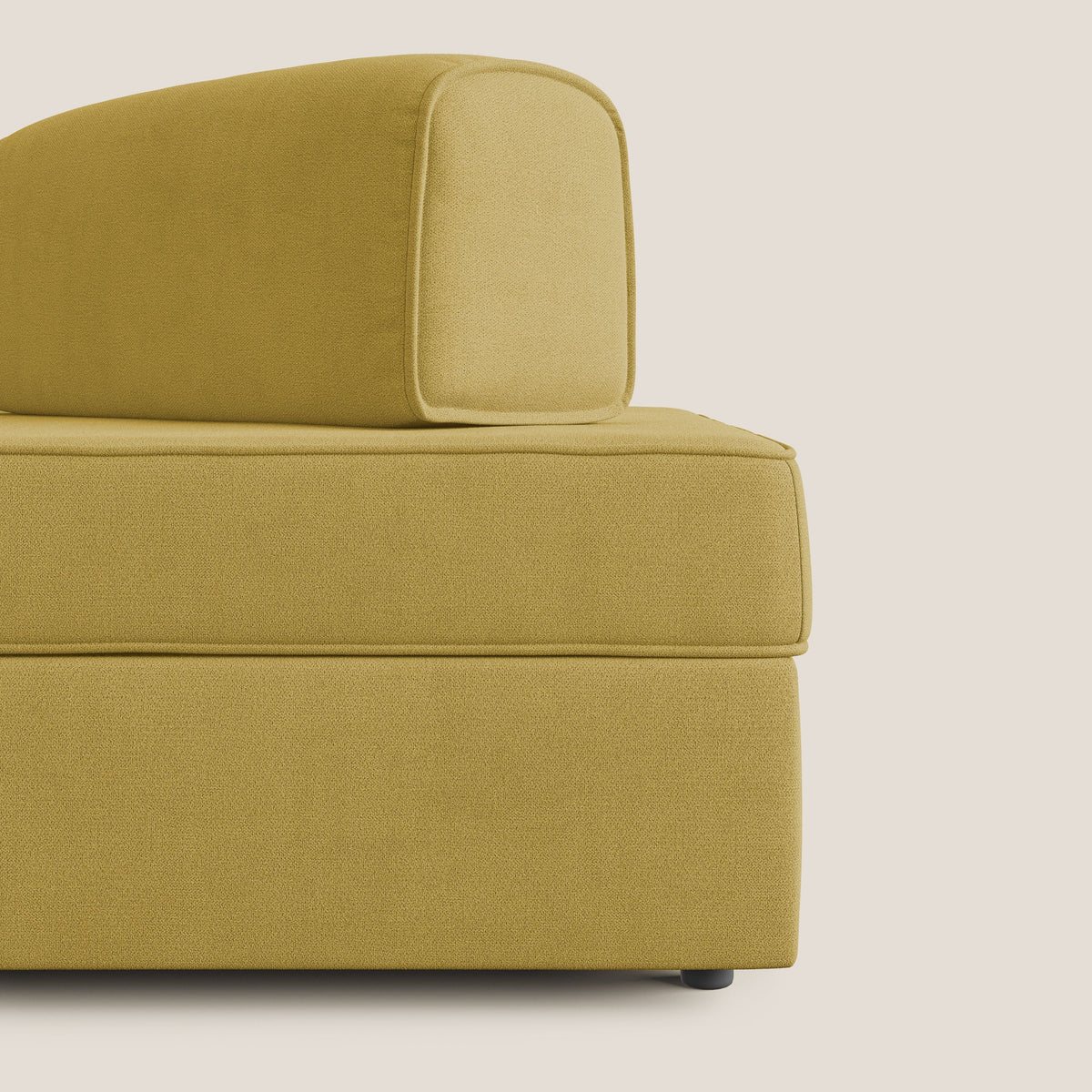 Liberty divano con pouf estraibile e schienali movibili in tessuto morbido impermeabile T02 giallo - divitt.sbs