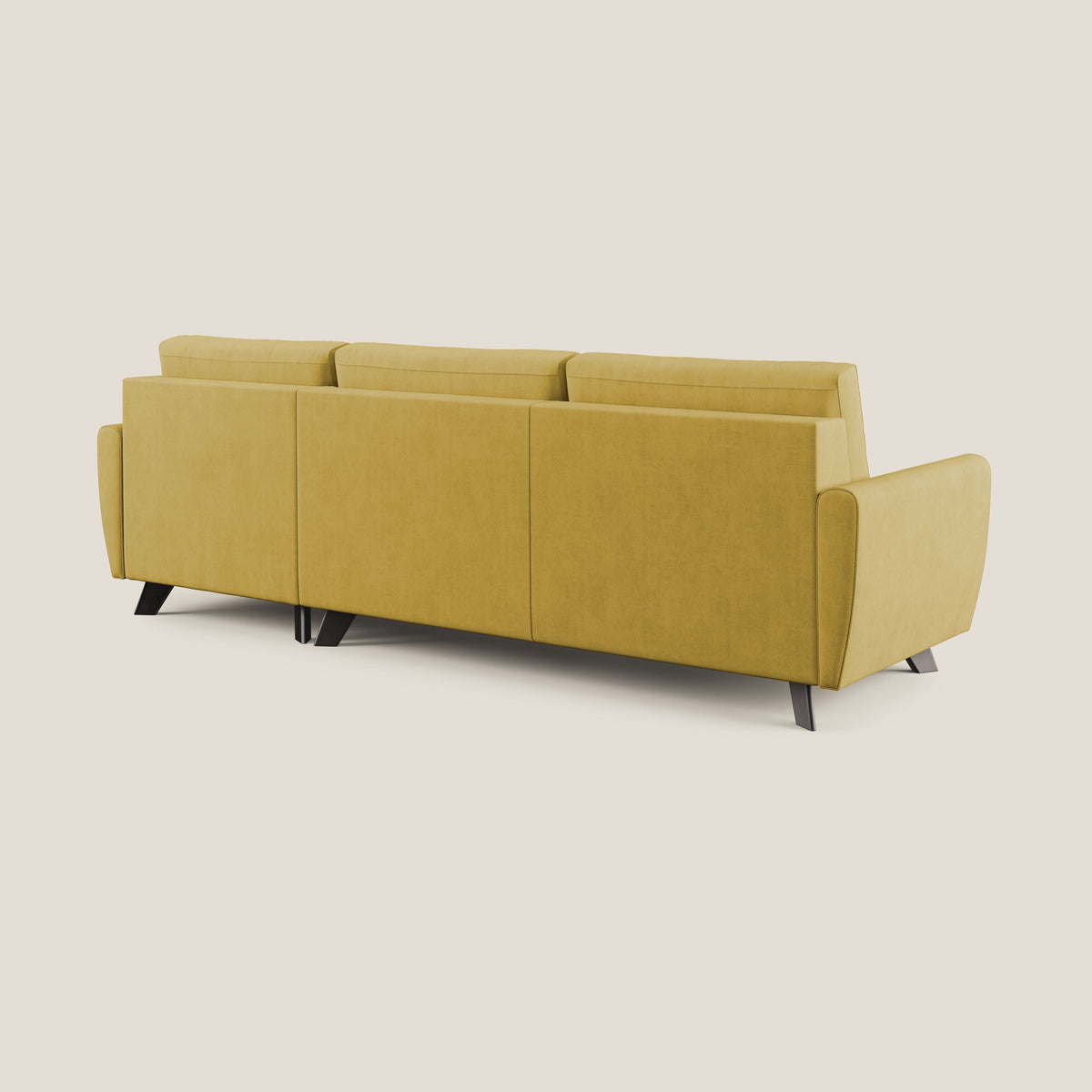 Callisto Divano letto angolare con penisola in tessuto morbido impermeabile T02 giallo - divitt.sbs