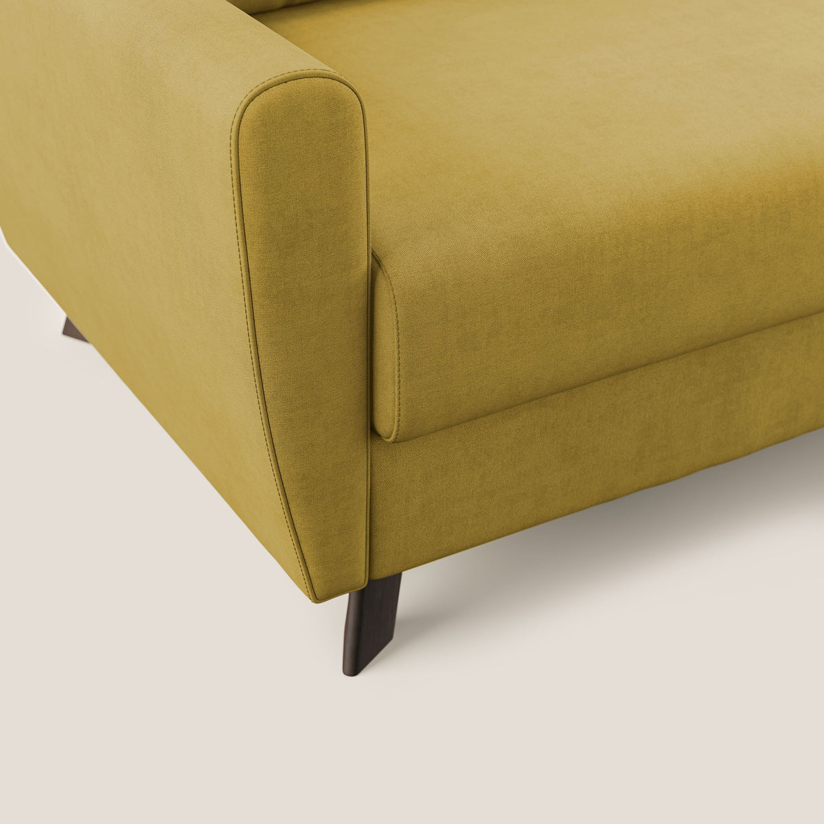 Callisto Divano letto angolare con penisola in tessuto morbido impermeabile T02 giallo - divitt.sbs