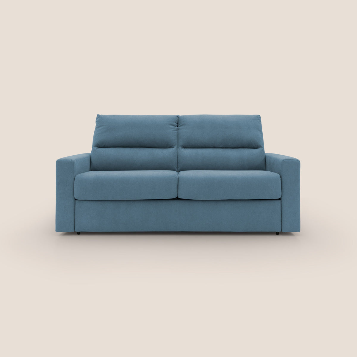 Paloma divano letto con materasso alto 18 cm con Aloe Vera in tessuto impermeabile blu - divitt.sbs