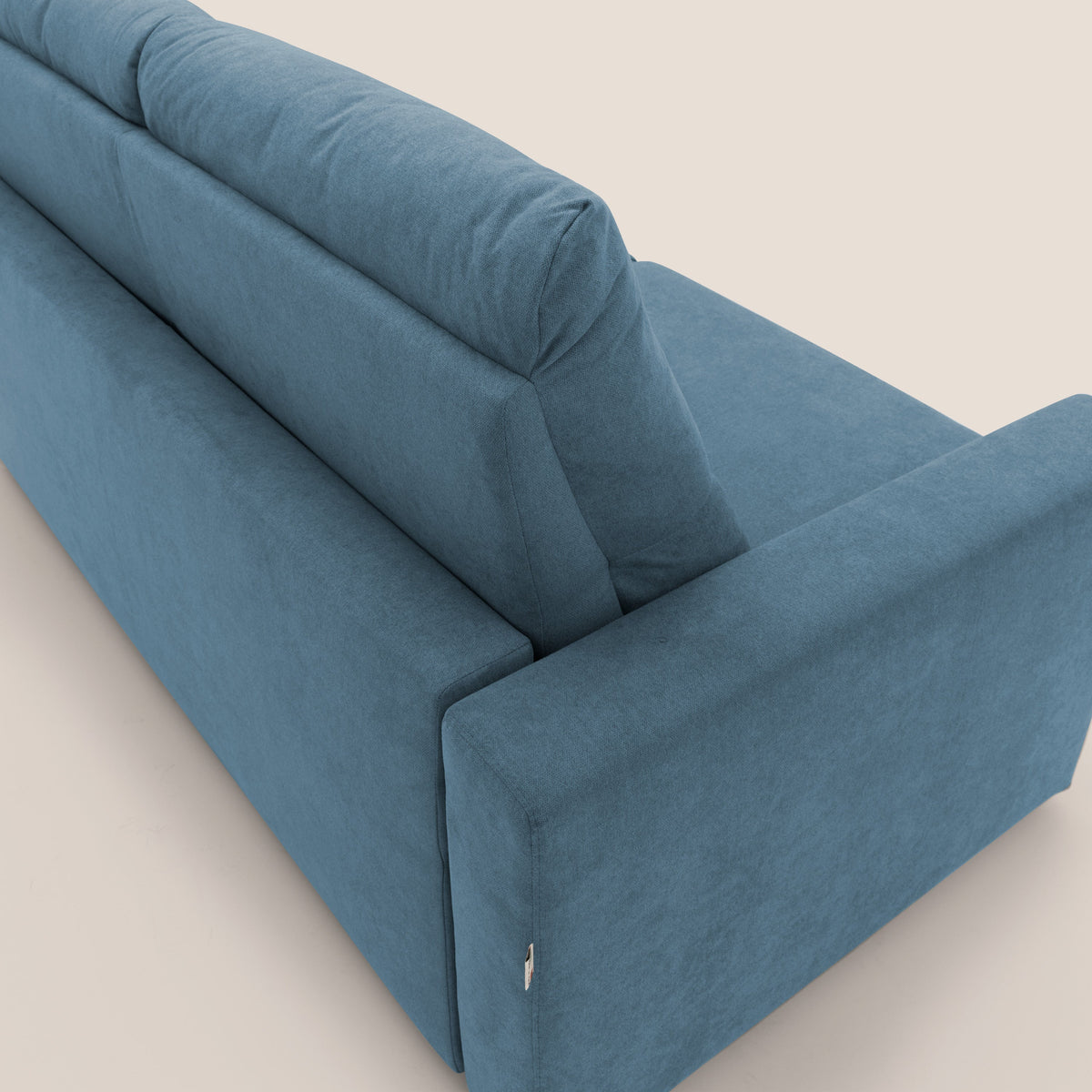 Paloma divano letto con materasso alto 18 cm con Aloe Vera in tessuto impermeabile blu - divitt.sbs