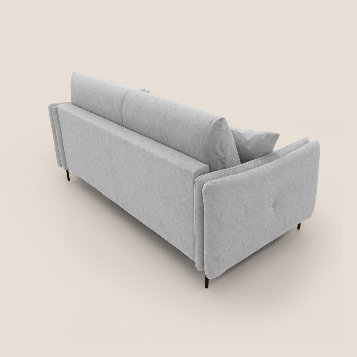 Gregory Divano letto con materasso h18 cm in microfibra effetto velluto impermeabile T09 grigio chiaro - divitt.sbs