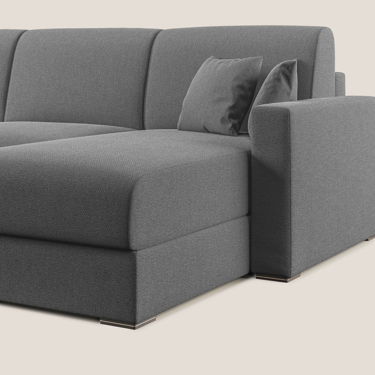 Best Divano letto angolare con penisola in tessuto smacchiabile QuickClean T08 grigio - divitt.sbs