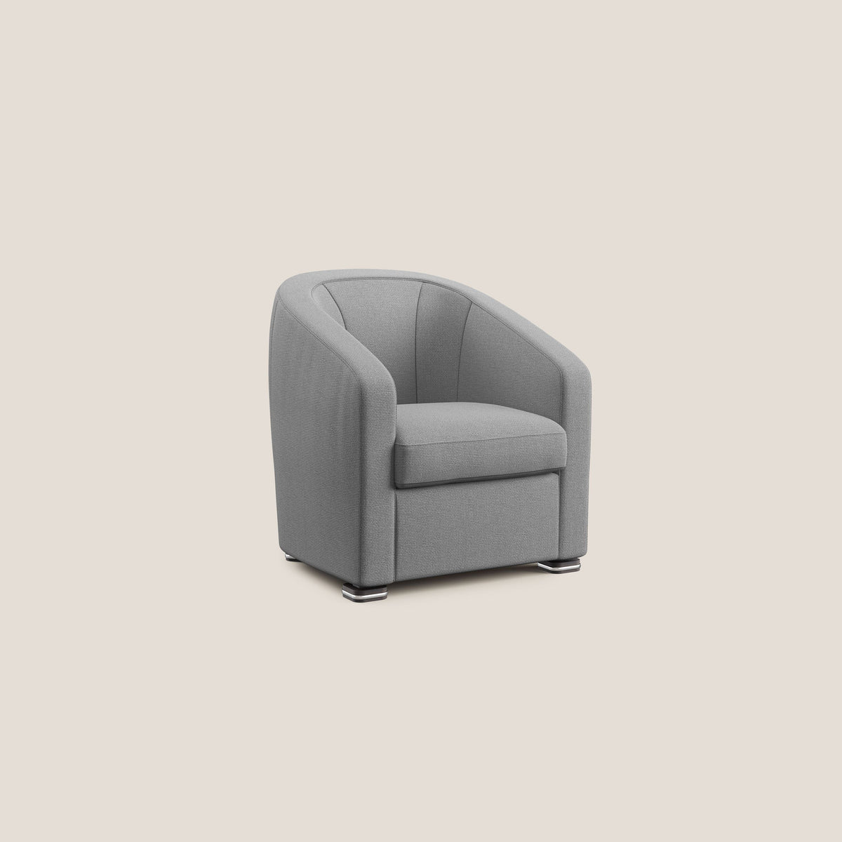 Cloe Poltroncina in tessuto smacchiabile con acqua QuickClean T08 grigio - divitt.sbs