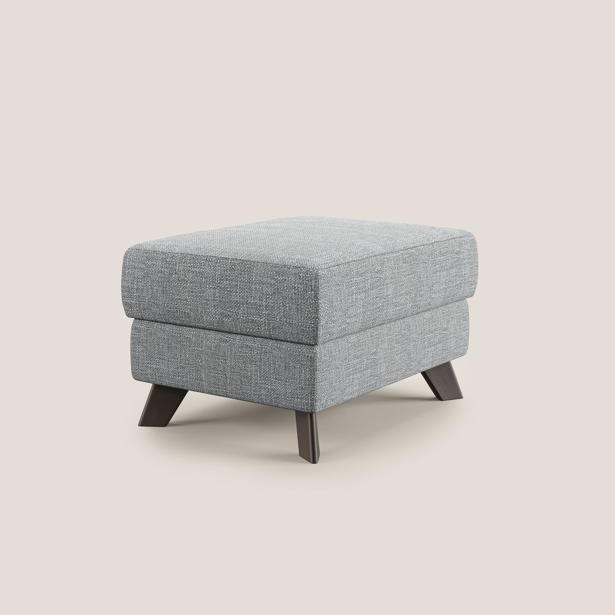 Moon Pouf contenitore e piedini alti in tessuto morbido ad intreccio soft-touch impermeabile T06 grigio - divitt.sbs