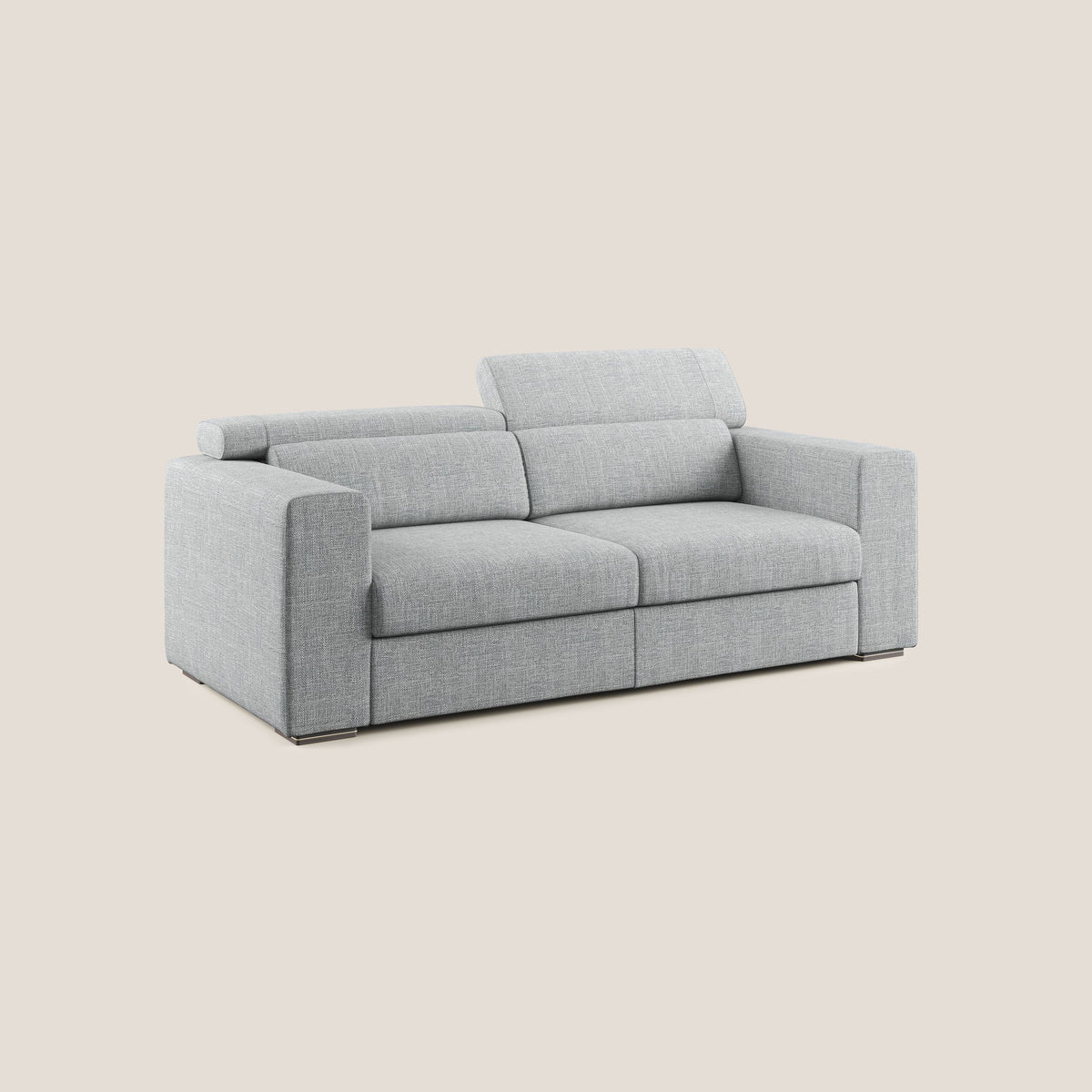 Vegas divano con poggiatesta reclinabili in morbido tessuto impermeabile T06 grigio - divitt.sbs