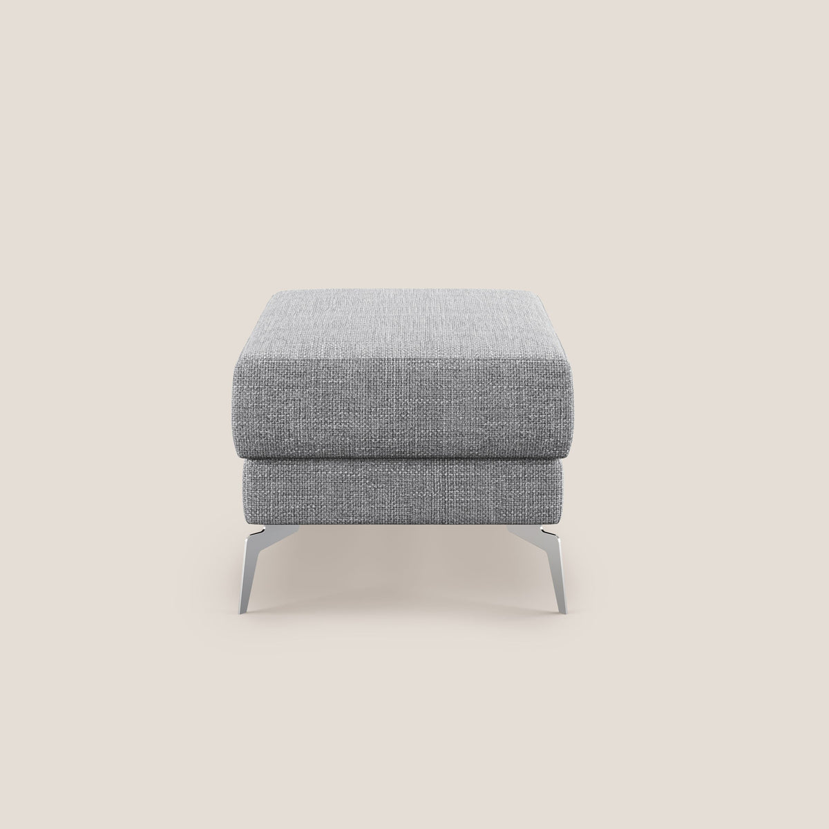 Star Pouf con piedini alti in tessuto impermeabile morbido intreccio T06 grigio - divitt.sbs