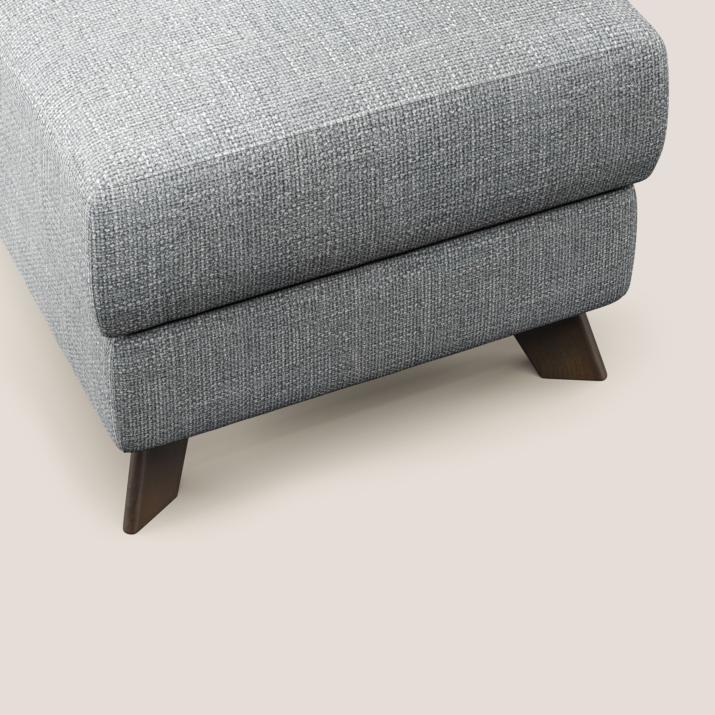 Moon Pouf contenitore e piedini alti in tessuto morbido ad intreccio soft-touch impermeabile T06 grigio - divitt.sbs
