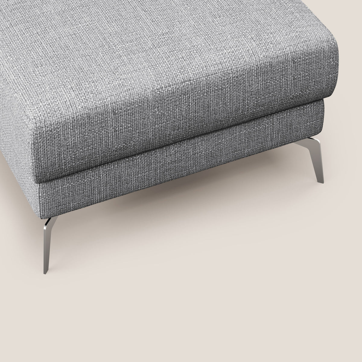 Star Pouf con piedini alti in tessuto impermeabile morbido intreccio T06 grigio - divitt.sbs