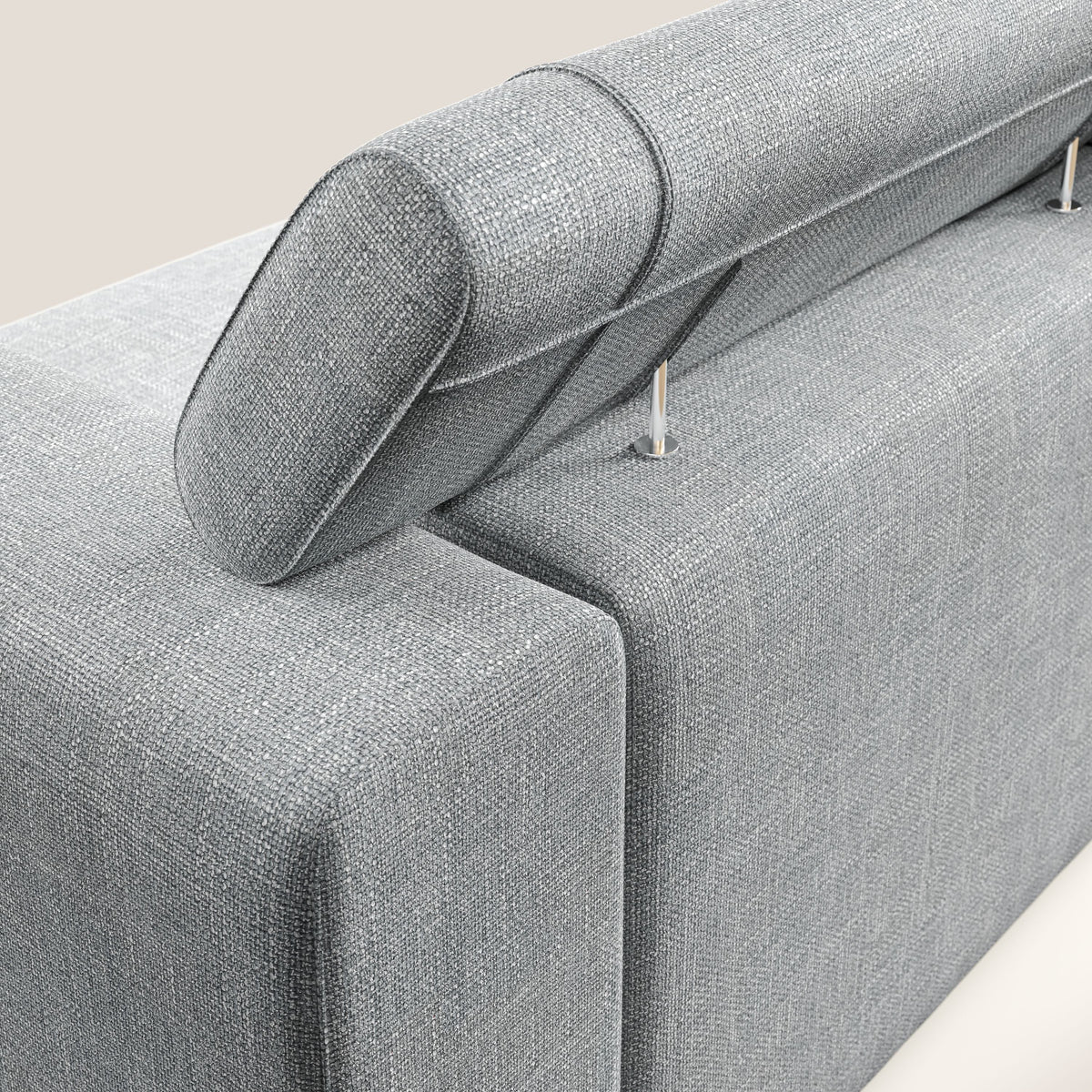 Vegas divano con poggiatesta reclinabili in morbido tessuto impermeabile T06 grigio - divitt.sbs