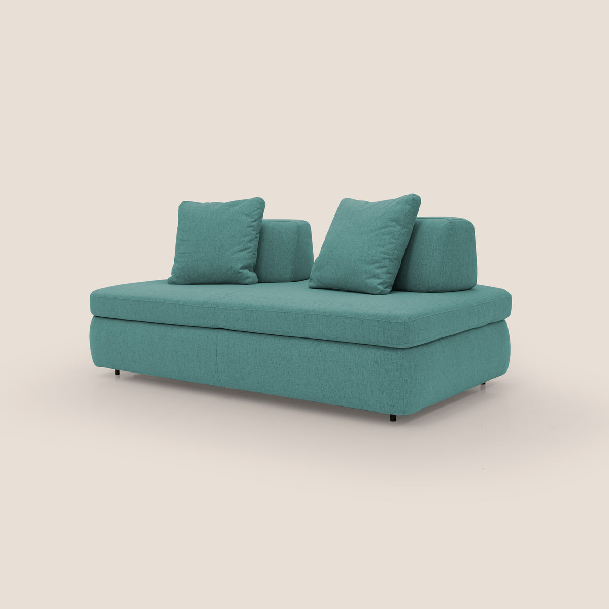 Gransasso Divano letto matrimoniale dal DESIGN innovativo in tessuto impermeabile T03 verde acqua - divitt.sbs