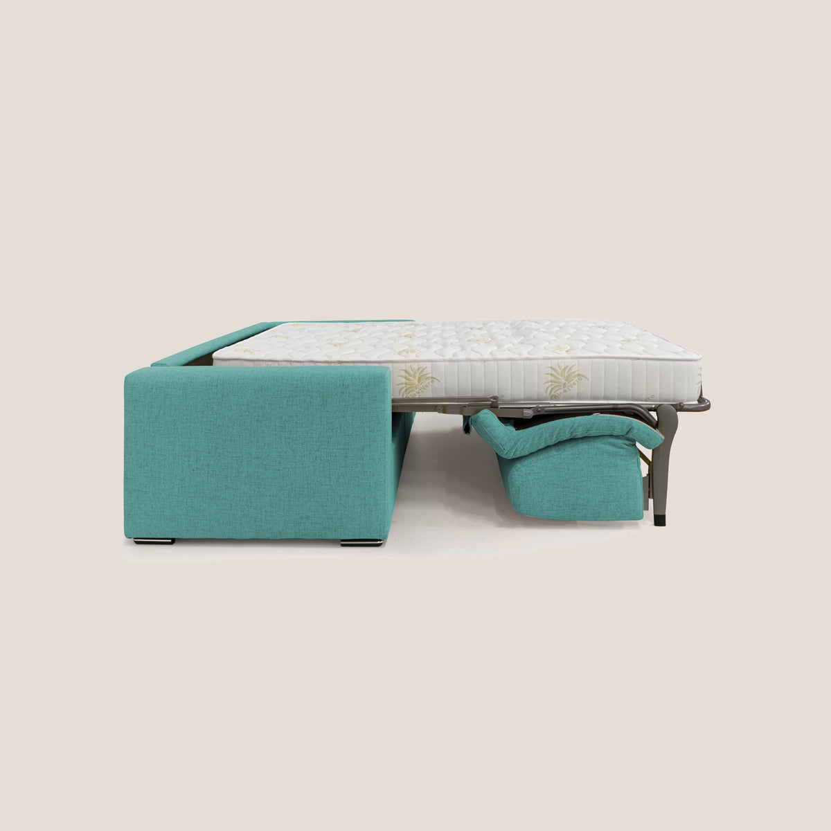 Nixon Divano letto matrimoniale con materasso 20 cm in tessuto impermeabile T03 verde acqua - divitt.sbs