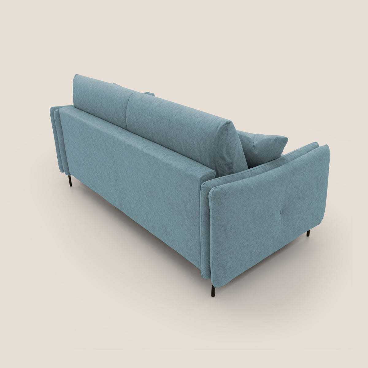 Gregory Divano letto con materasso h18 cm in microfibra effetto velluto impermeabile T09 carta da zucchero - divitt.sbs