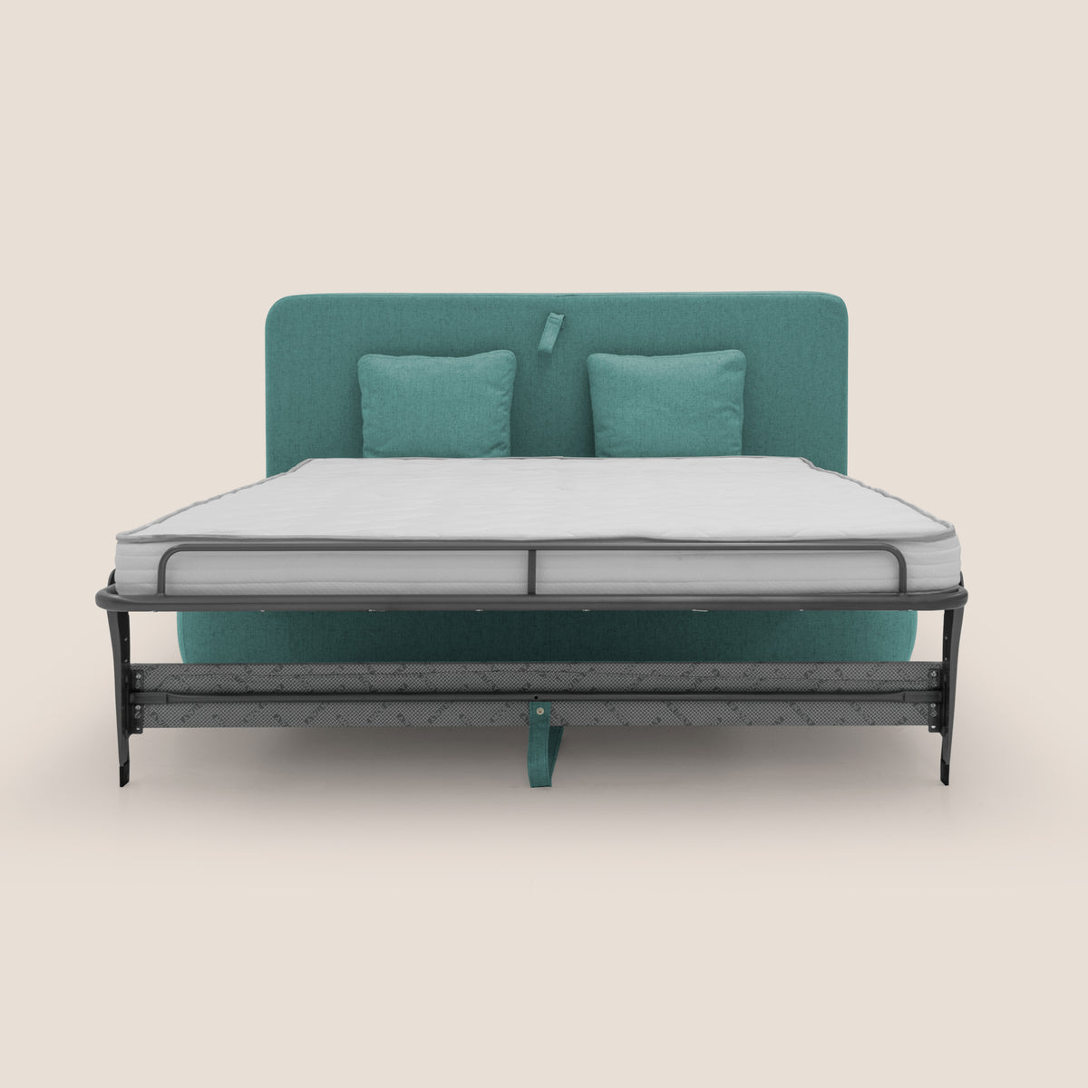 Gransasso Divano letto matrimoniale dal DESIGN innovativo in tessuto impermeabile T03 verde acqua - divitt.sbs