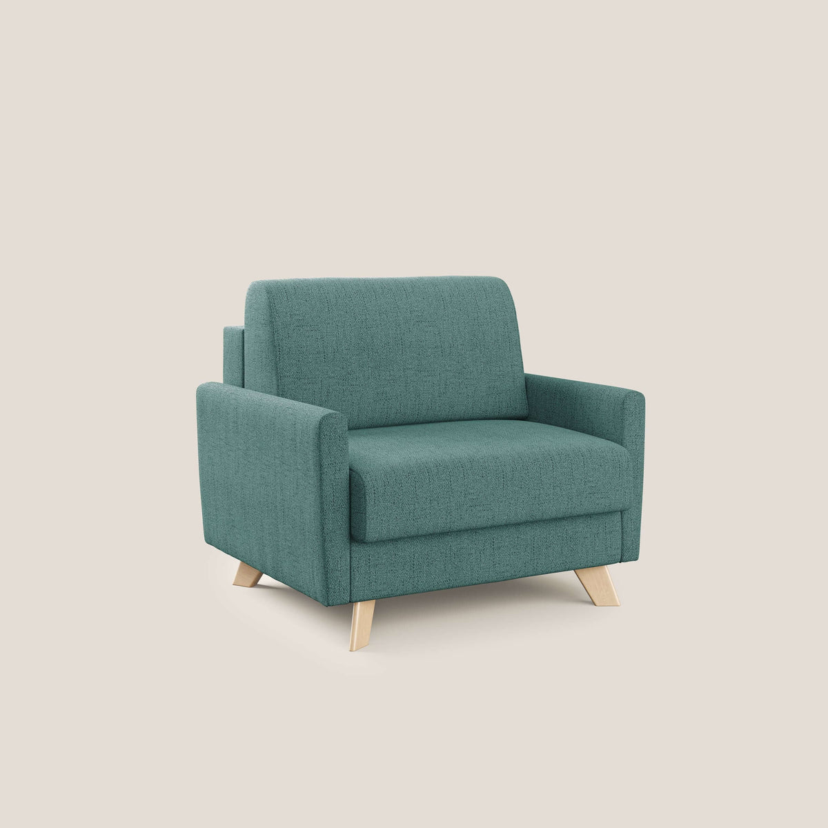 Edgar poltrona letto in tessuto felis impermeabile T03 verde acqua - divitt.sbs