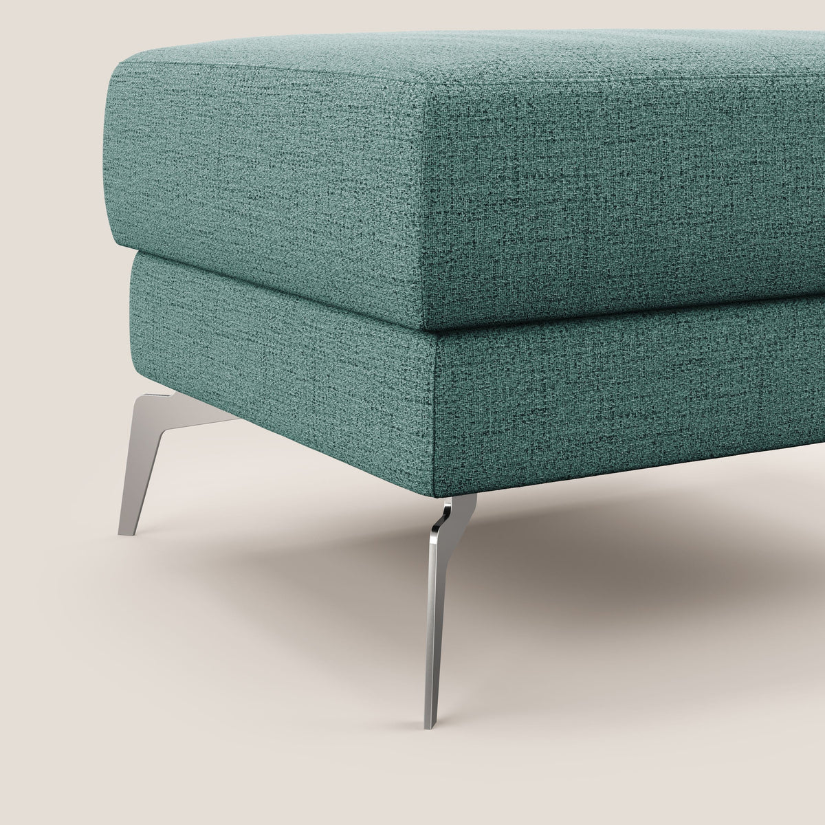 Star Pouf con piedini alti in tessuto impermeabile fiammato T03 verde acqua - divitt.sbs