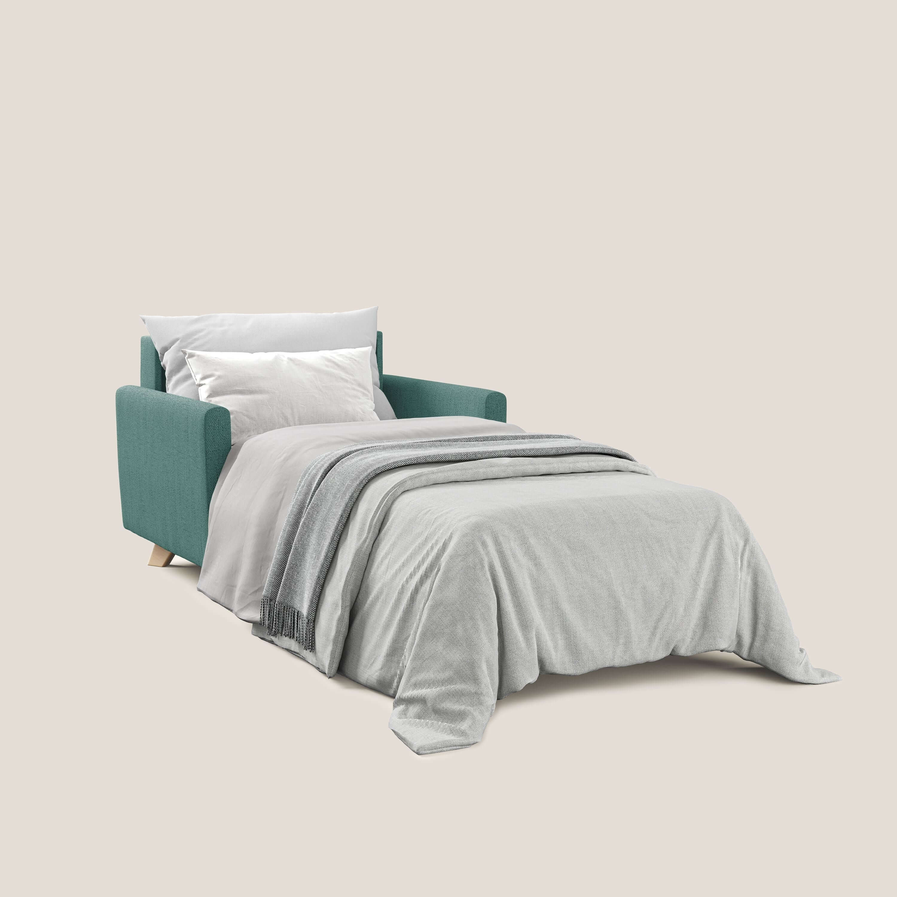 Edgar poltrona letto in tessuto felis impermeabile T03 verde acqua - divitt.sbs