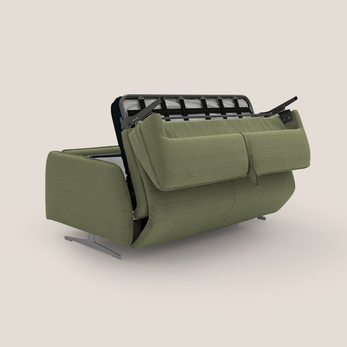 Texas Divano letto matrimoniale moderno in tessuto impermeabile T19 verde - divitt.sbs