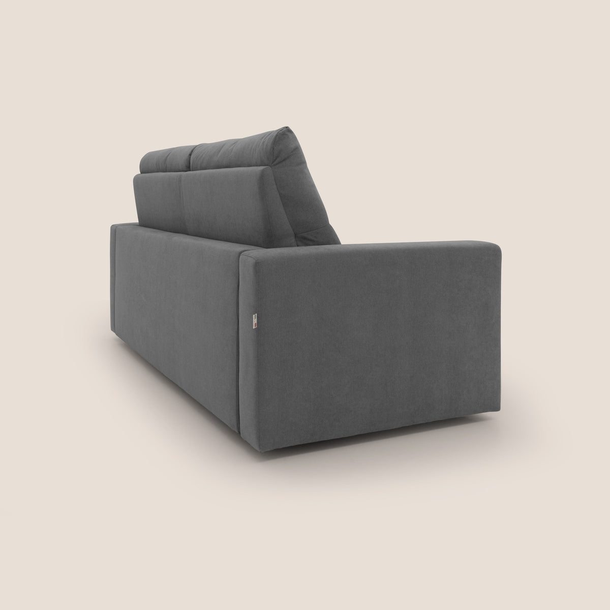 Paloma divano letto con materasso alto 18 cm con Aloe Vera in tessuto impermeabile grigio - divitt.sbs