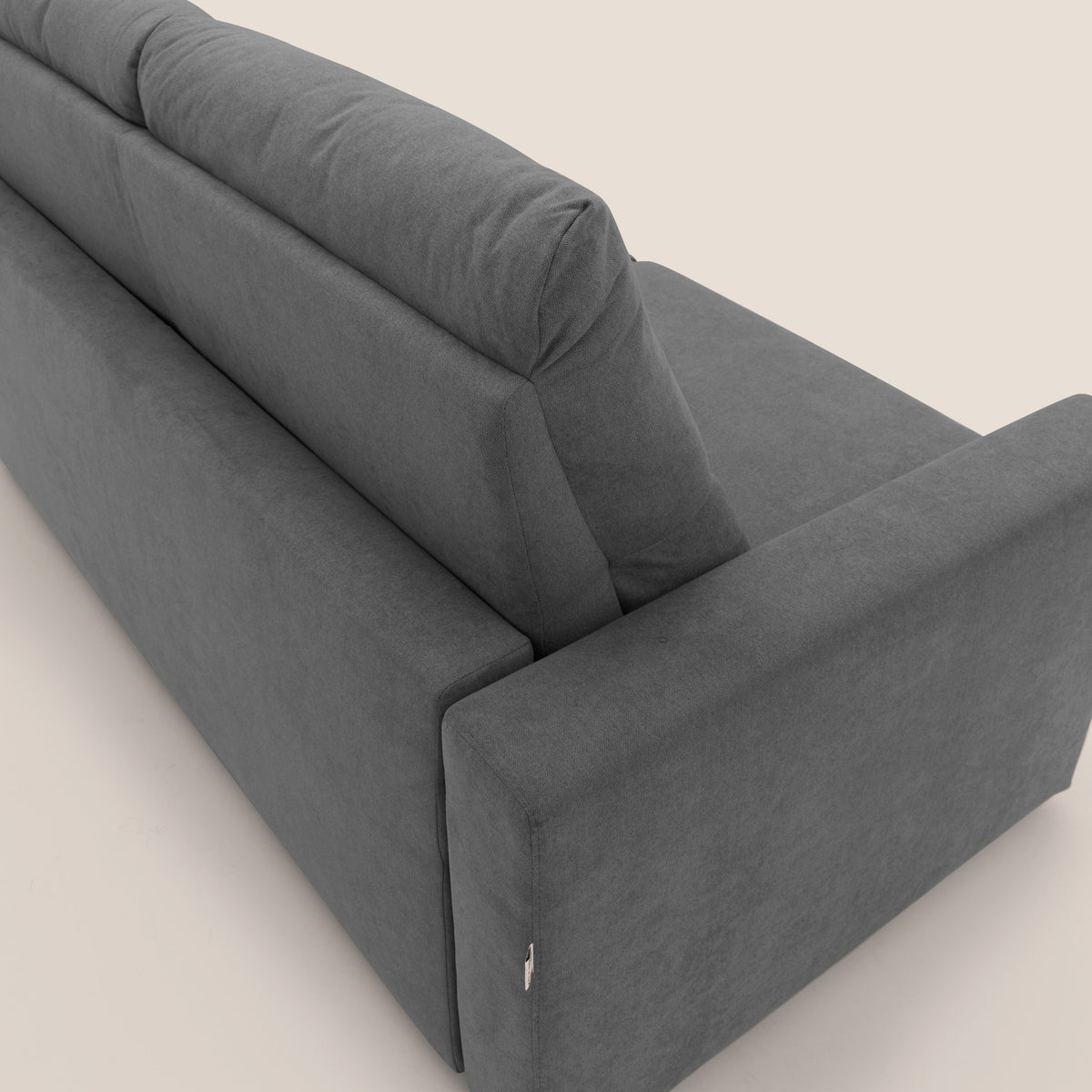 Paloma divano letto con materasso alto 18 cm con Aloe Vera in tessuto impermeabile grigio - divitt.sbs