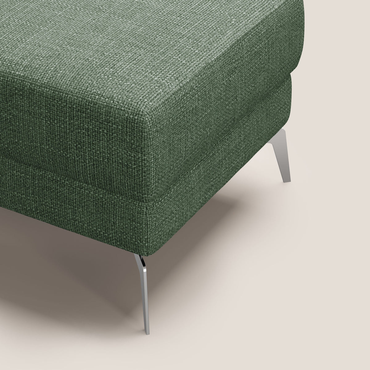 Star Pouf con piedini alti in tessuto impermeabile morbido intreccio T06 verde - divitt.sbs