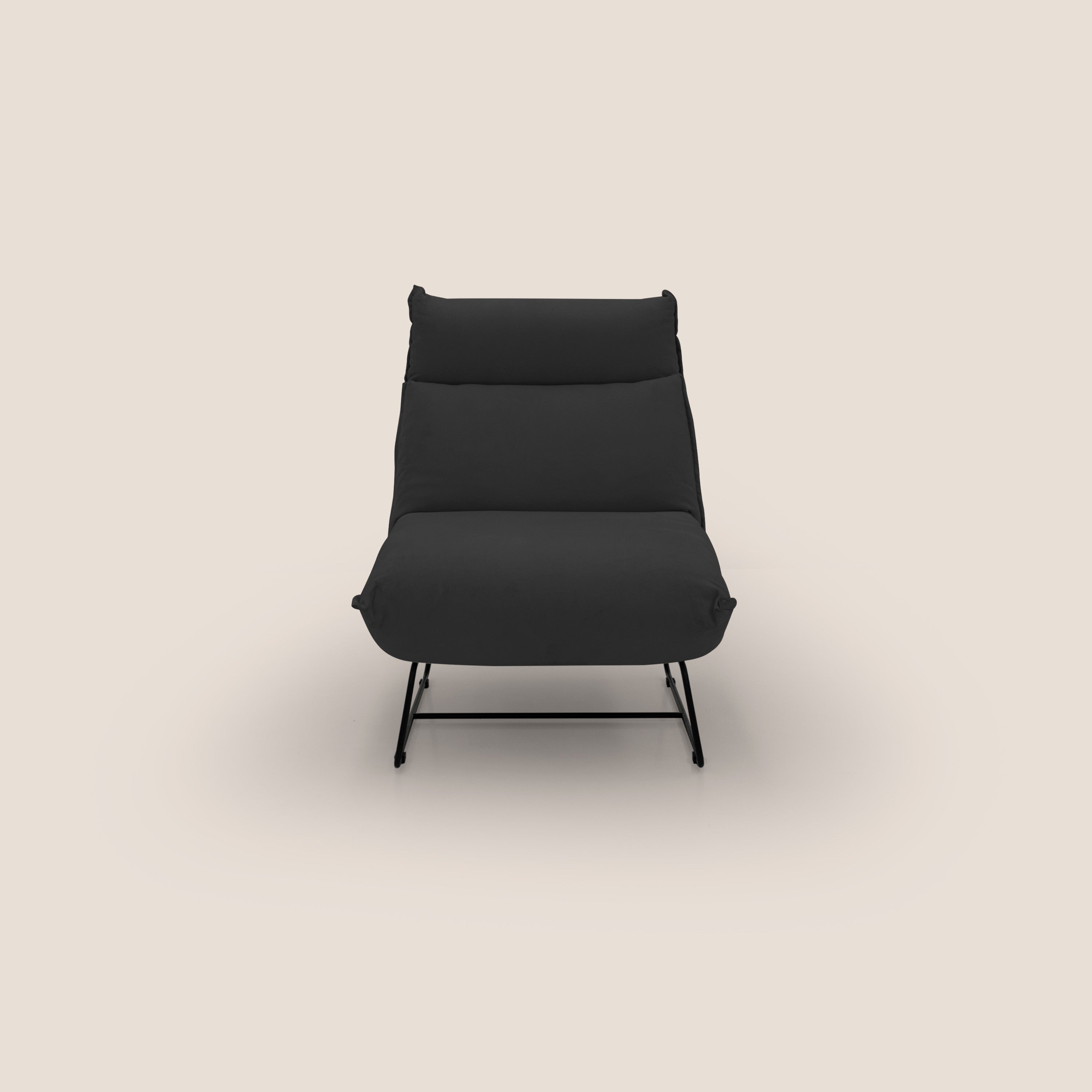 Tessa Poltroncina dal design moderno in morbida microfibra smacchiabile T11 nero - divitt.sbs