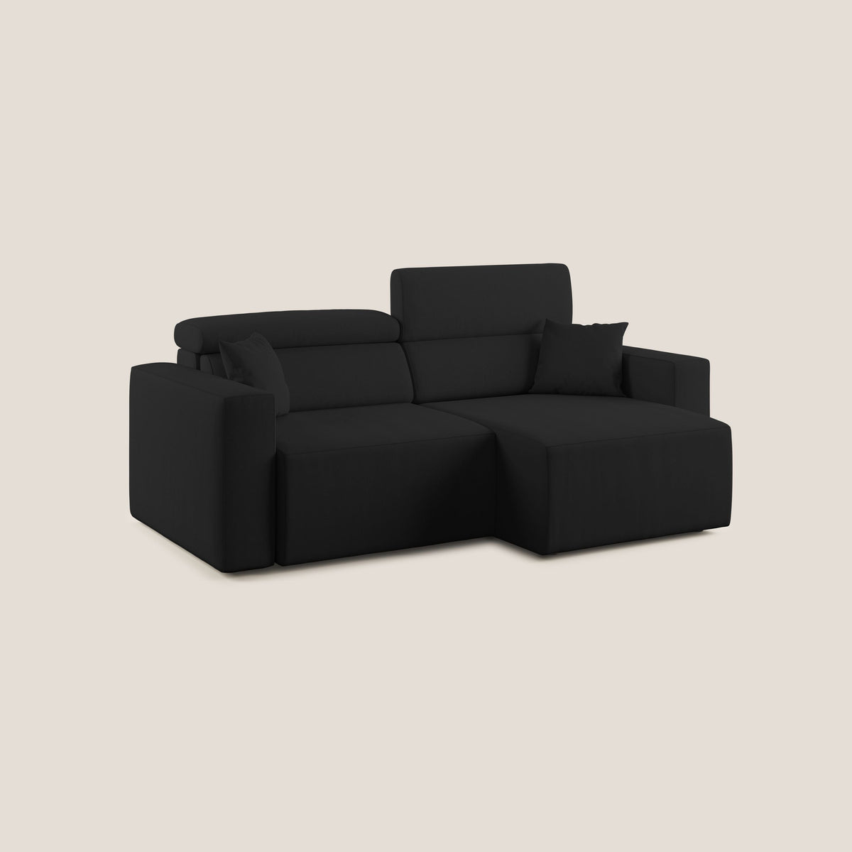 Orwell divano con seduta estraibile in microfibra smacchiabile T11 nero - divitt.sbs