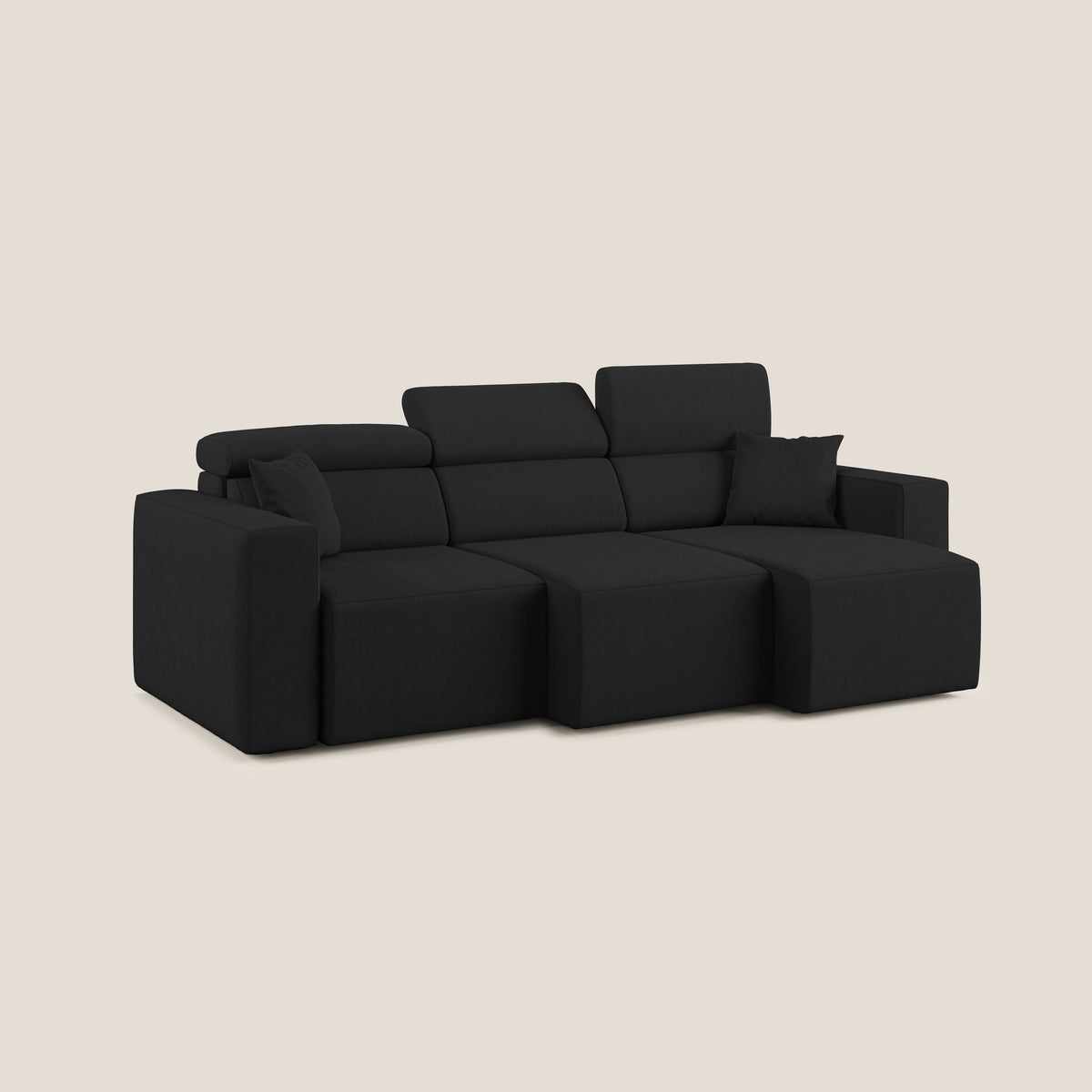 Orwell divano con 3 sedute estraibili in microfibra smacchiabile T11 nero - divitt.sbs
