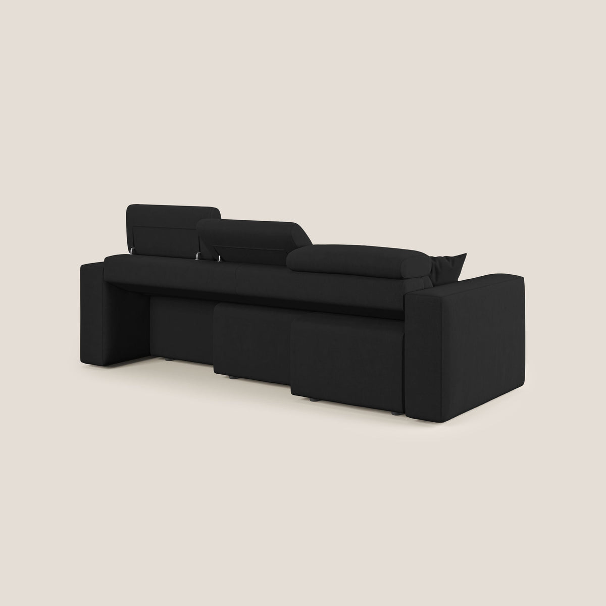 Orwell divano con 3 sedute estraibili in microfibra smacchiabile T11 nero - divitt.sbs