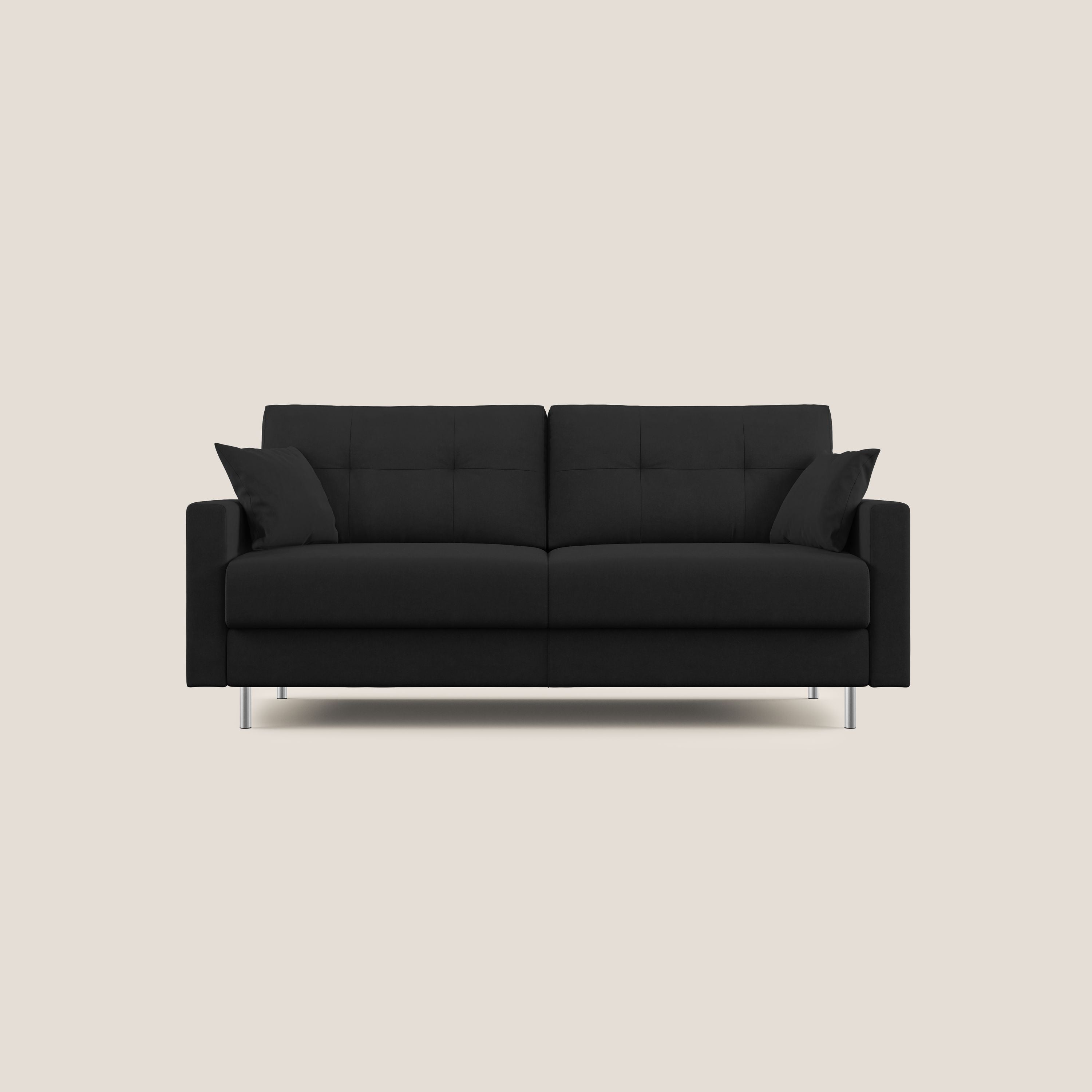Megan divano letto matrimoniale in microfibra smacchiabile T11 nero - divitt.sbs