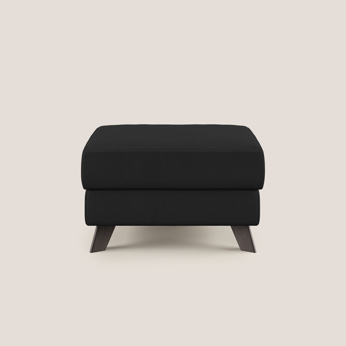 Moon Pouf contenitore e piedini alti in microfibra impermeabile T11 nero - divitt.sbs