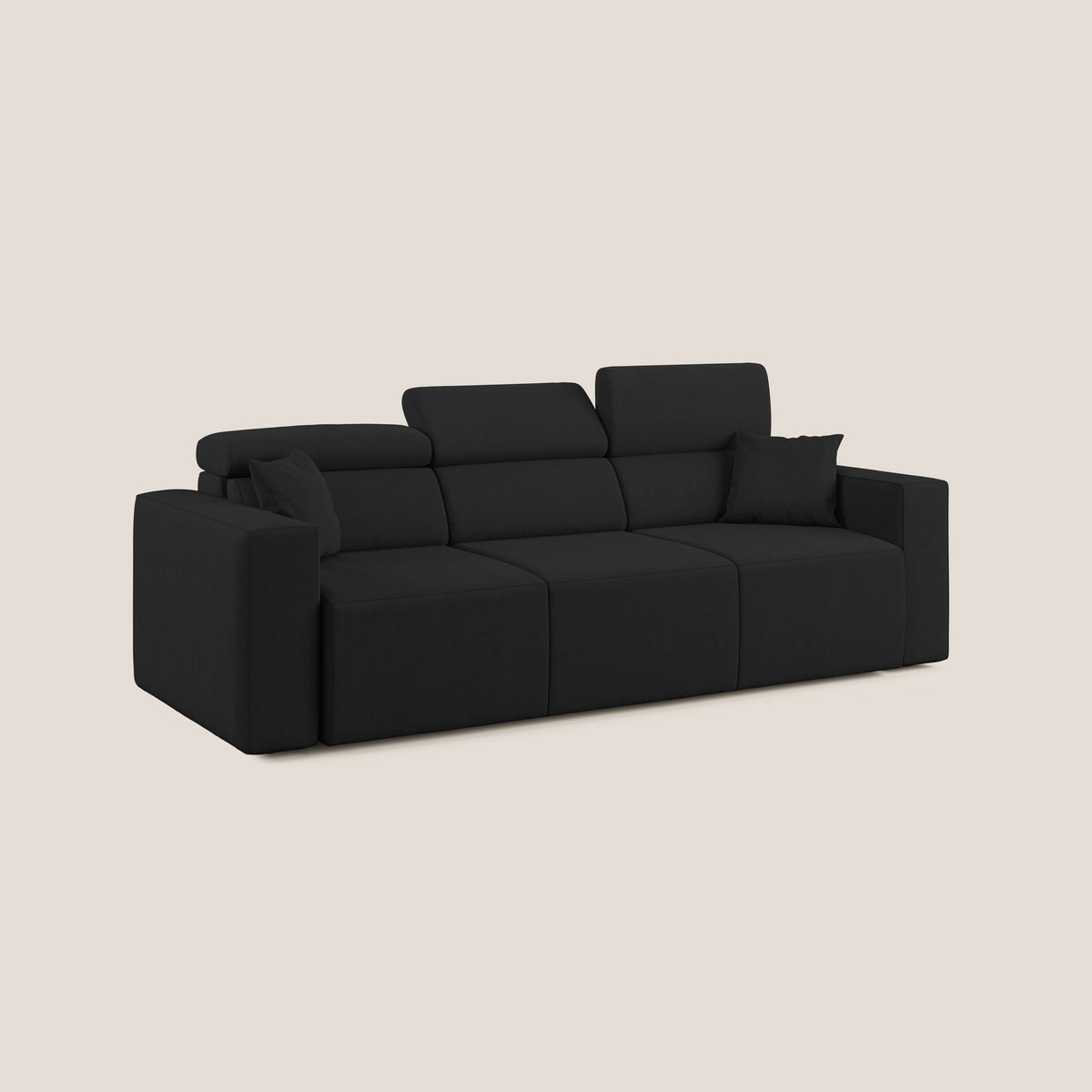 Orwell divano con 3 sedute estraibili in microfibra smacchiabile T11 nero - divitt.sbs