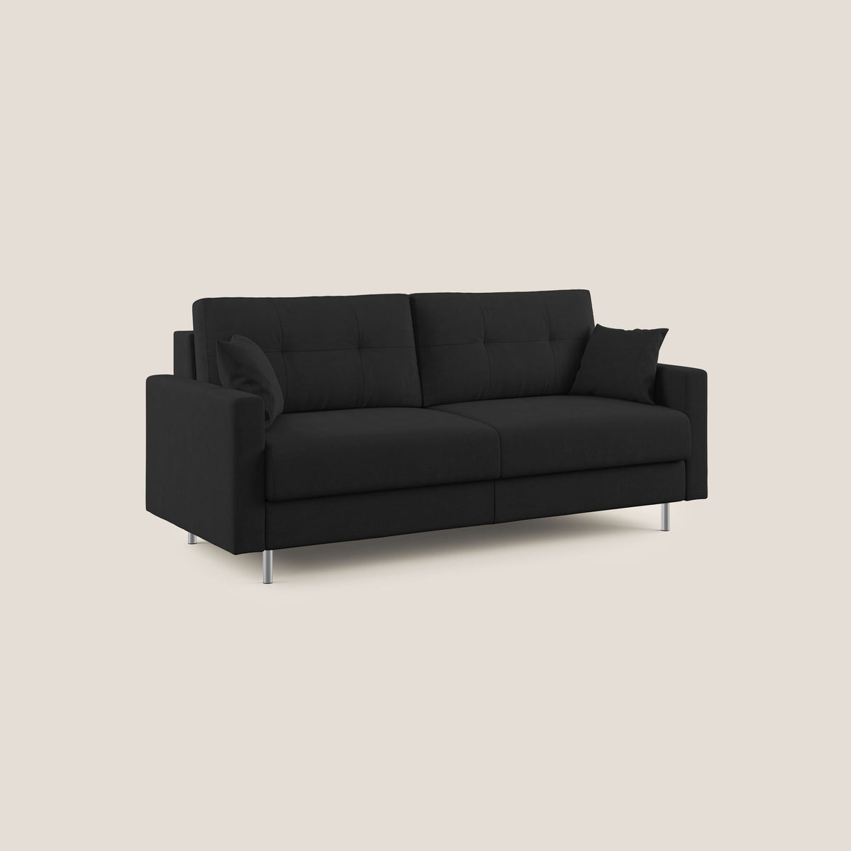 Megan divano letto matrimoniale in microfibra smacchiabile T11 nero - divitt.sbs
