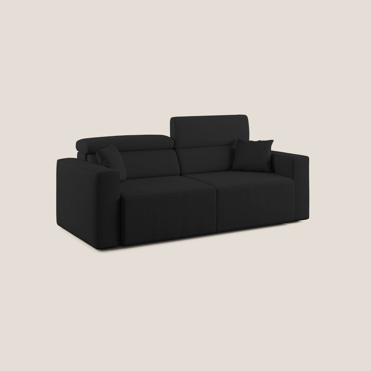 Orwell divano con seduta estraibile in microfibra smacchiabile T11 nero - divitt.sbs