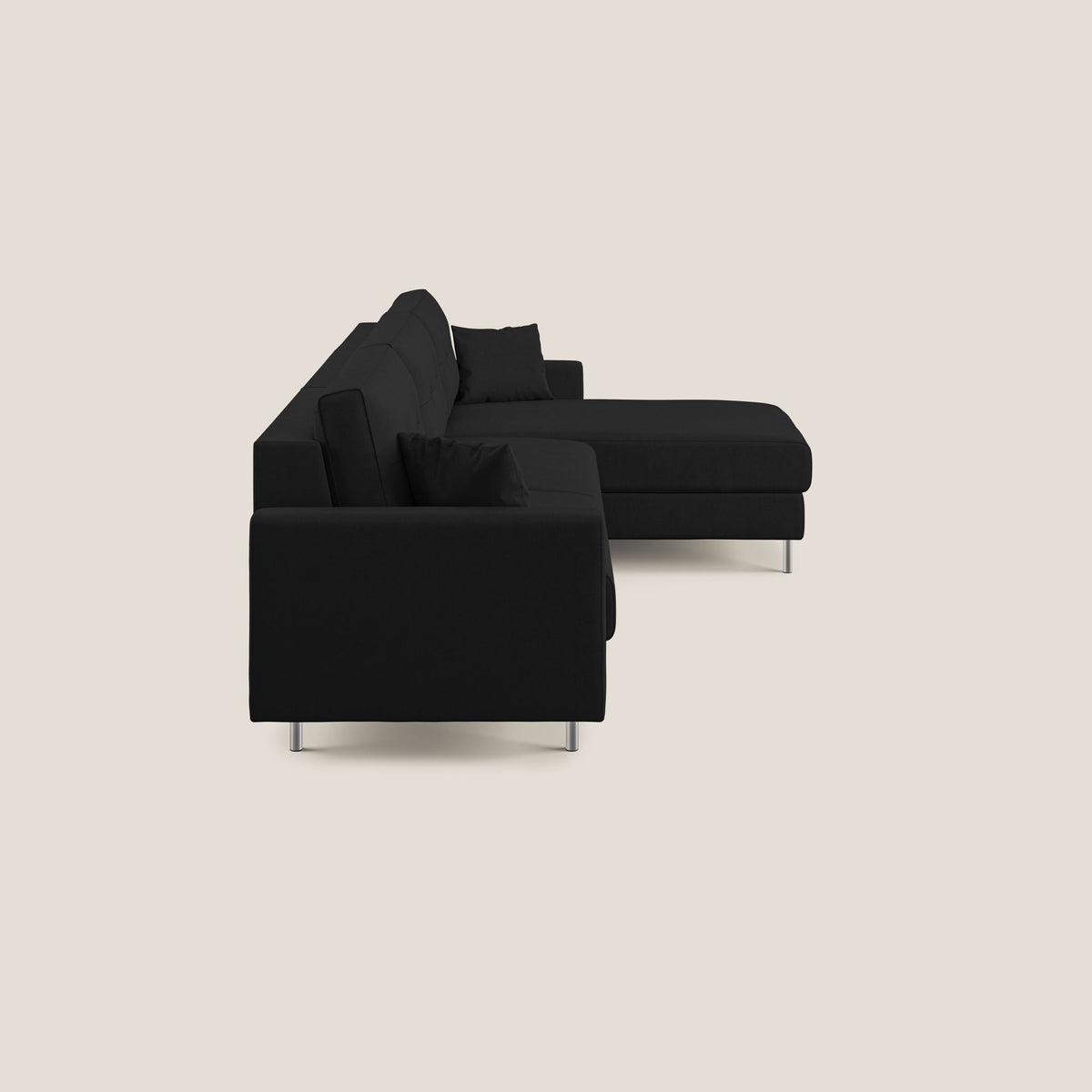 Megan divano letto angolare in microfibra smacchiabile T11 nero - divitt.sbs