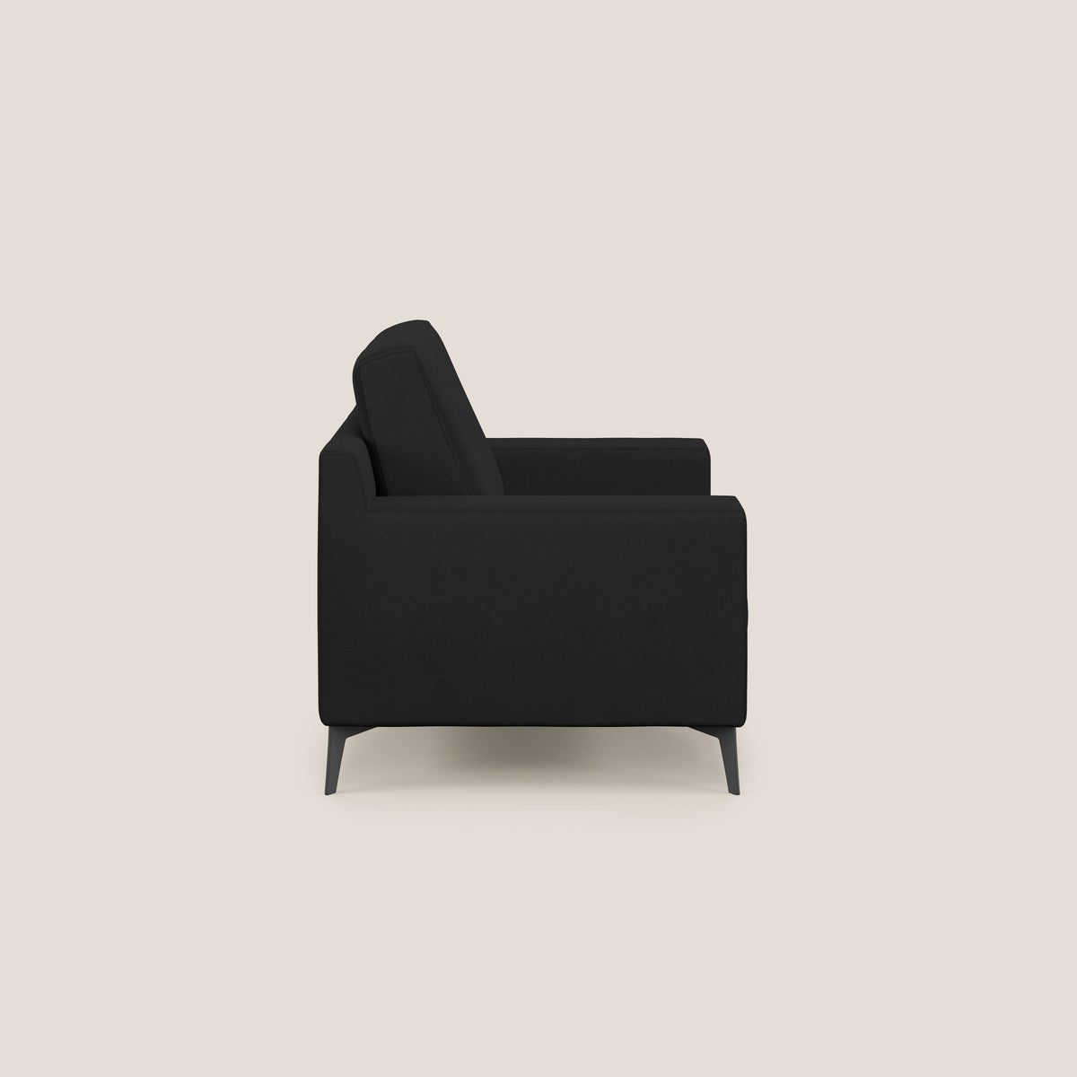 Prestige poltroncina moderna in microfibra smacchiabile T11 nero - divitt.sbs