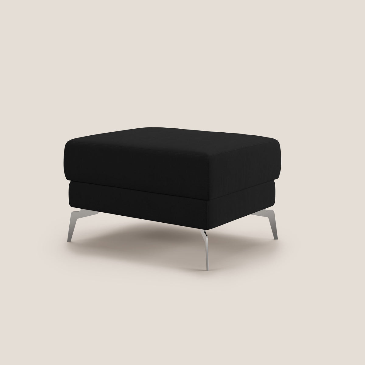 Star Pouf con piedini alti in microfibra impermeabile T11 nero - divitt.sbs