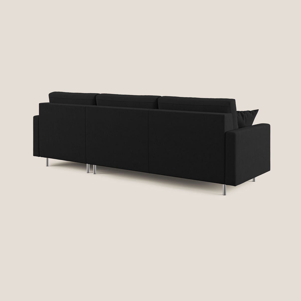 Megan divano letto angolare in microfibra smacchiabile T11 nero - divitt.sbs