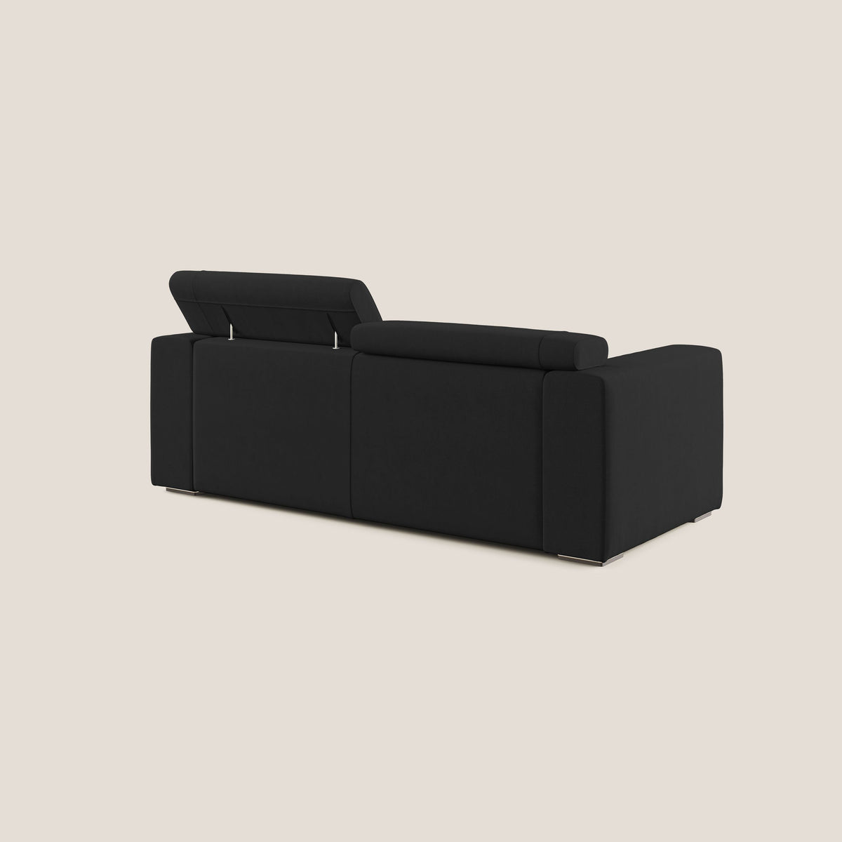 Vegas divano con poggiatesta reclinabili in microfibra smacchiabile T11 nero - divitt.sbs