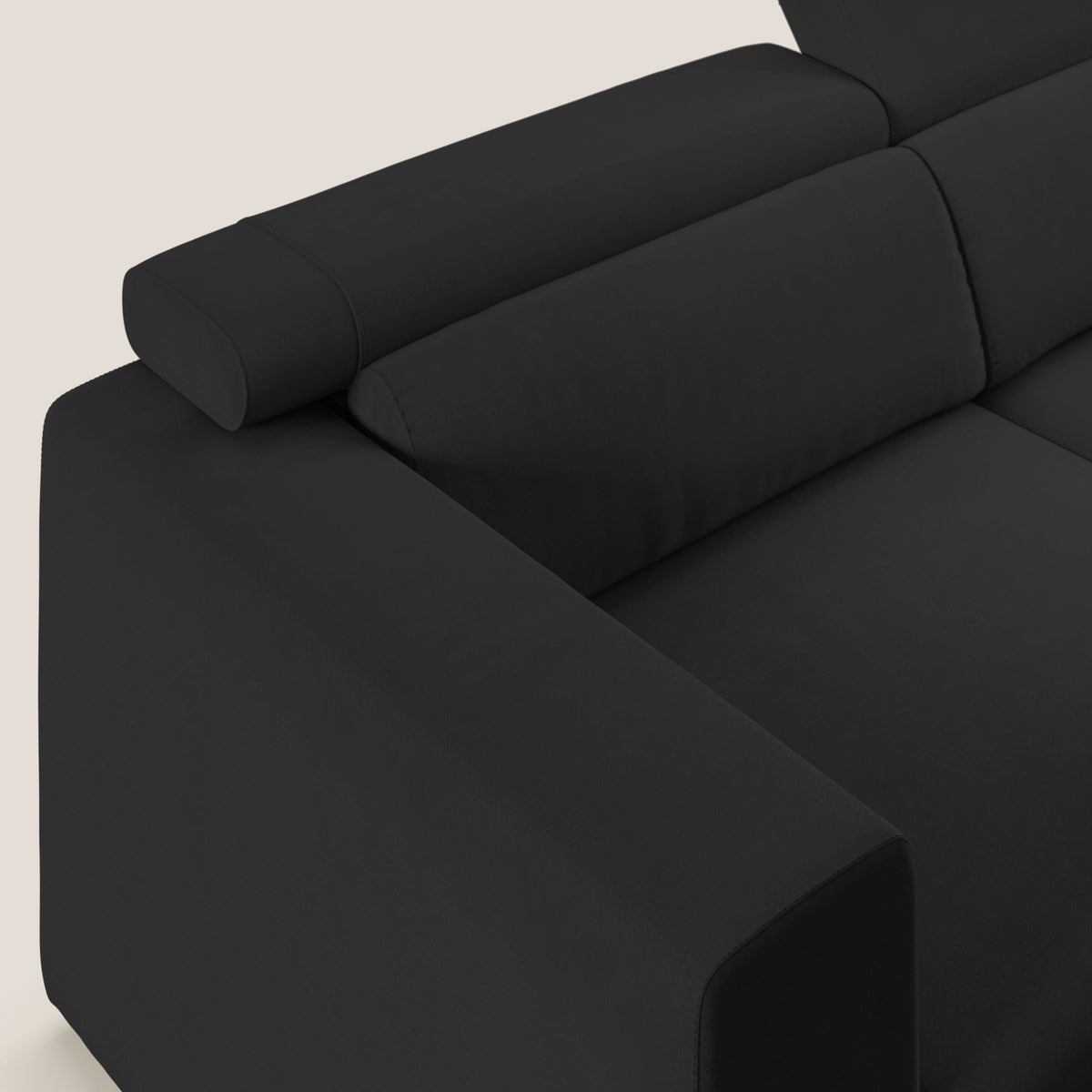 Vegas divano con poggiatesta reclinabili in microfibra smacchiabile T11 nero - divitt.sbs