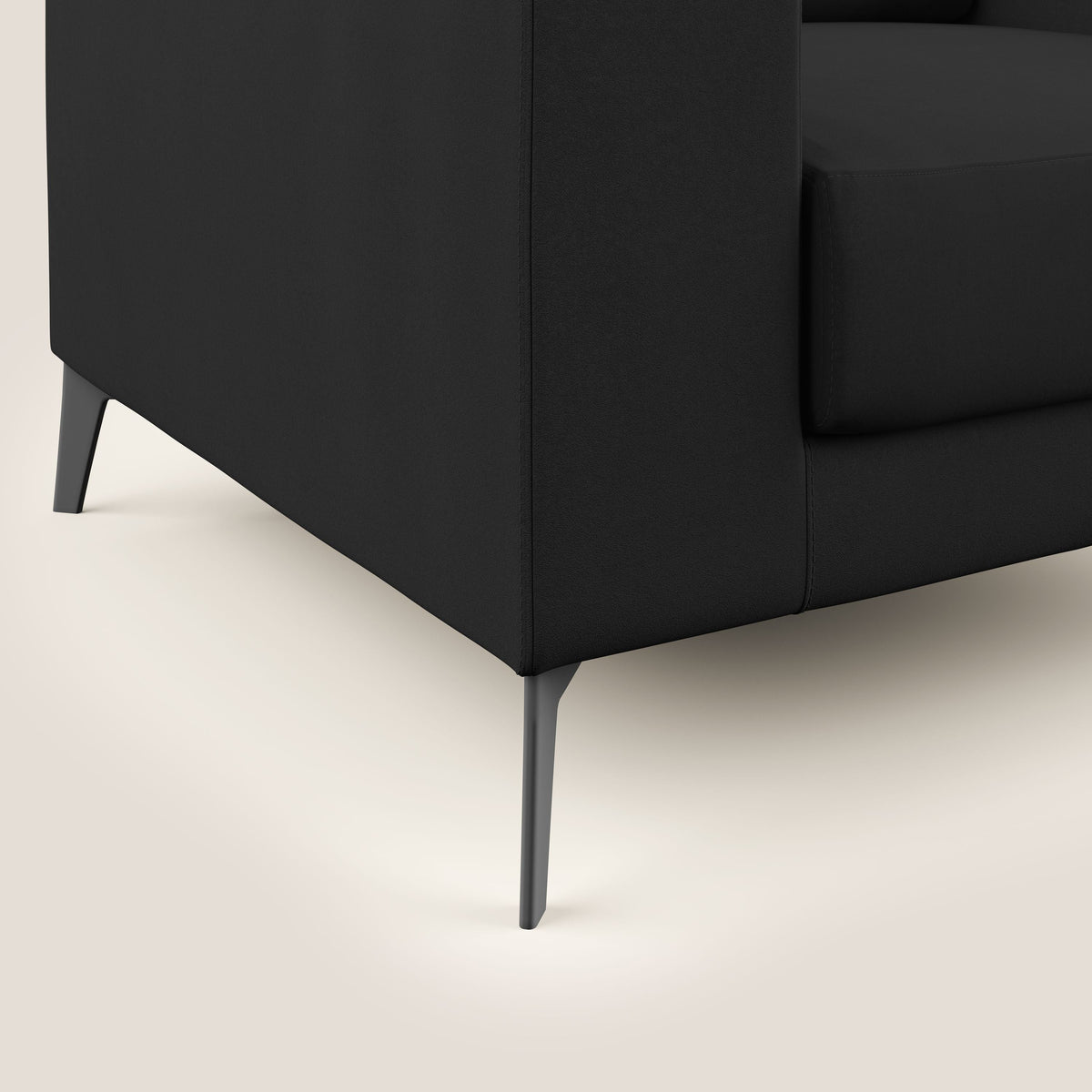 Prestige poltroncina moderna in microfibra smacchiabile T11 nero - divitt.sbs
