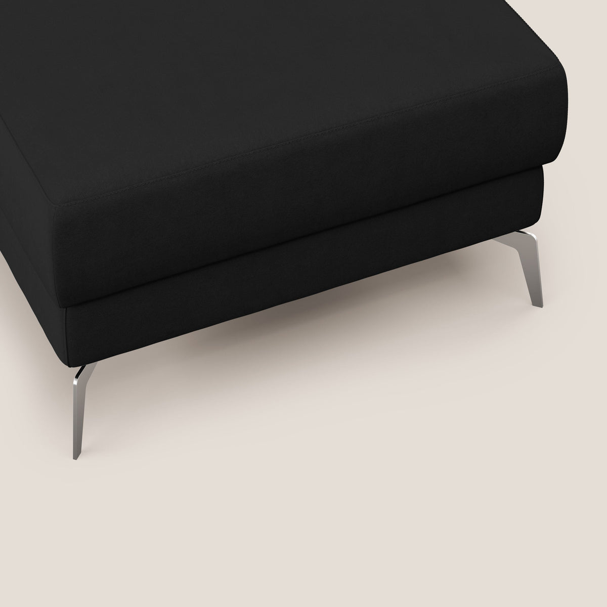 Star Pouf con piedini alti in microfibra impermeabile T11 nero - divitt.sbs