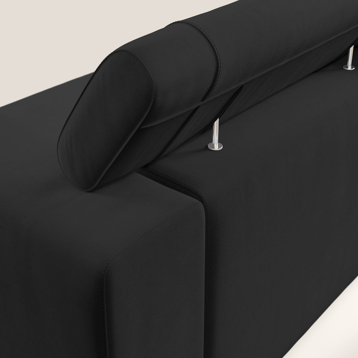 Vegas divano con poggiatesta reclinabili in microfibra smacchiabile T11 nero - divitt.sbs