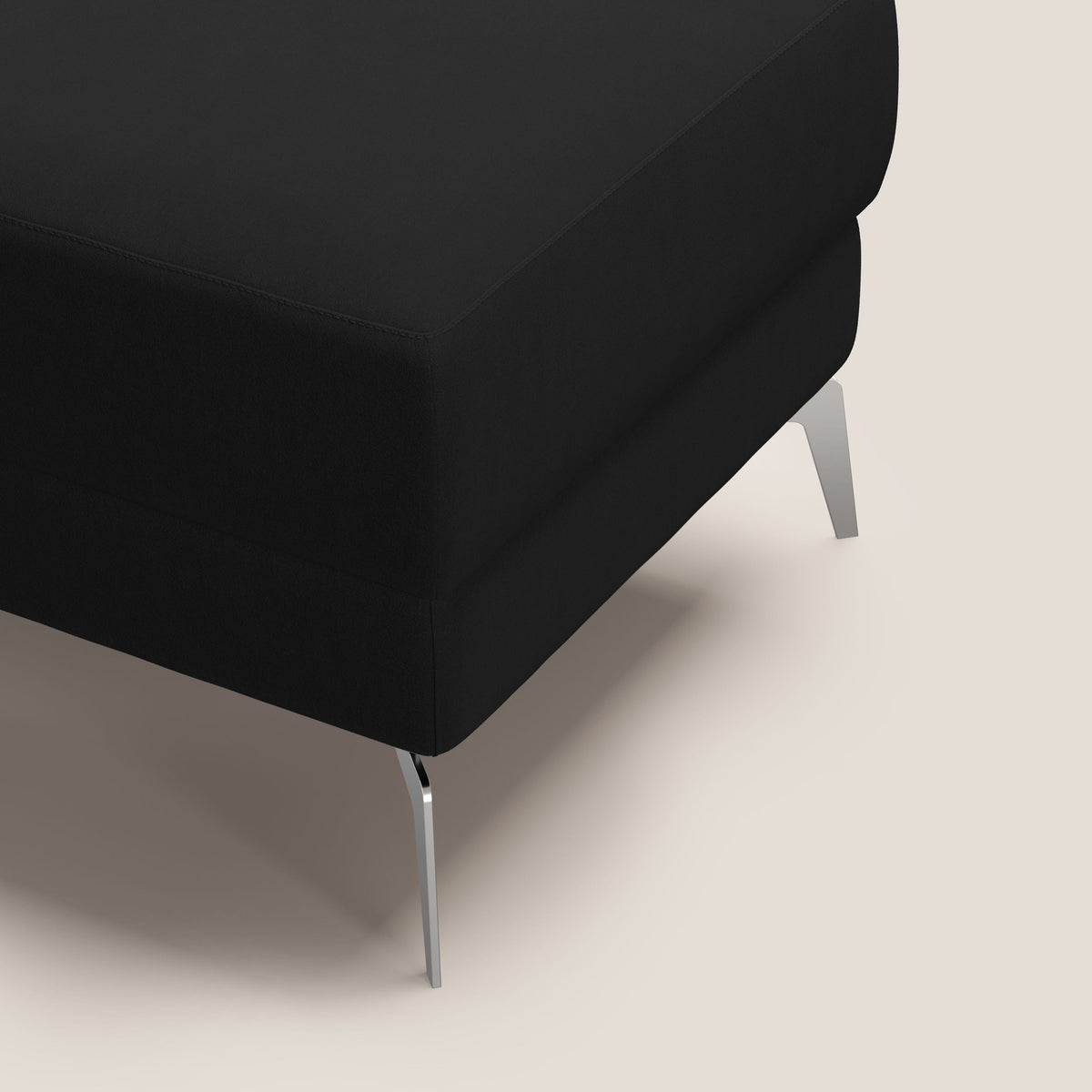 Star Pouf con piedini alti in microfibra impermeabile T11 nero - divitt.sbs