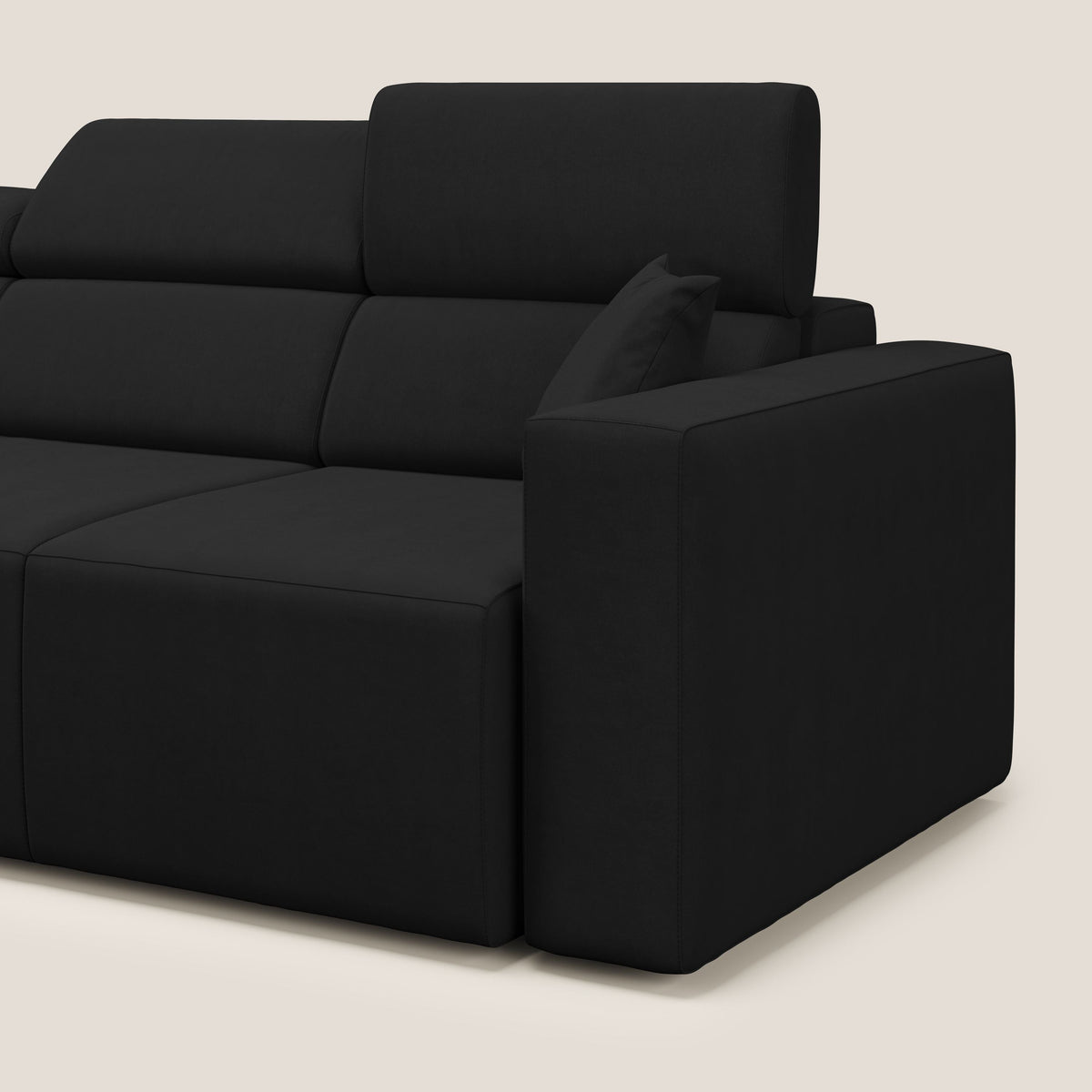 Orwell divano con 3 sedute estraibili in microfibra smacchiabile T11 nero - divitt.sbs