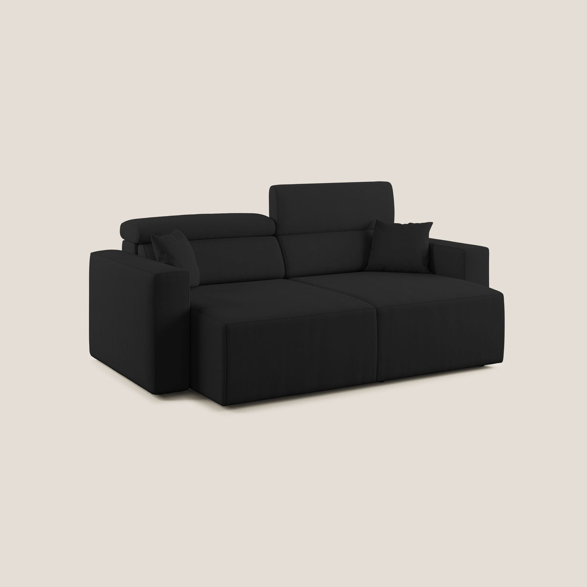 Orwell divano con seduta estraibile in microfibra smacchiabile T11 nero - divitt.sbs