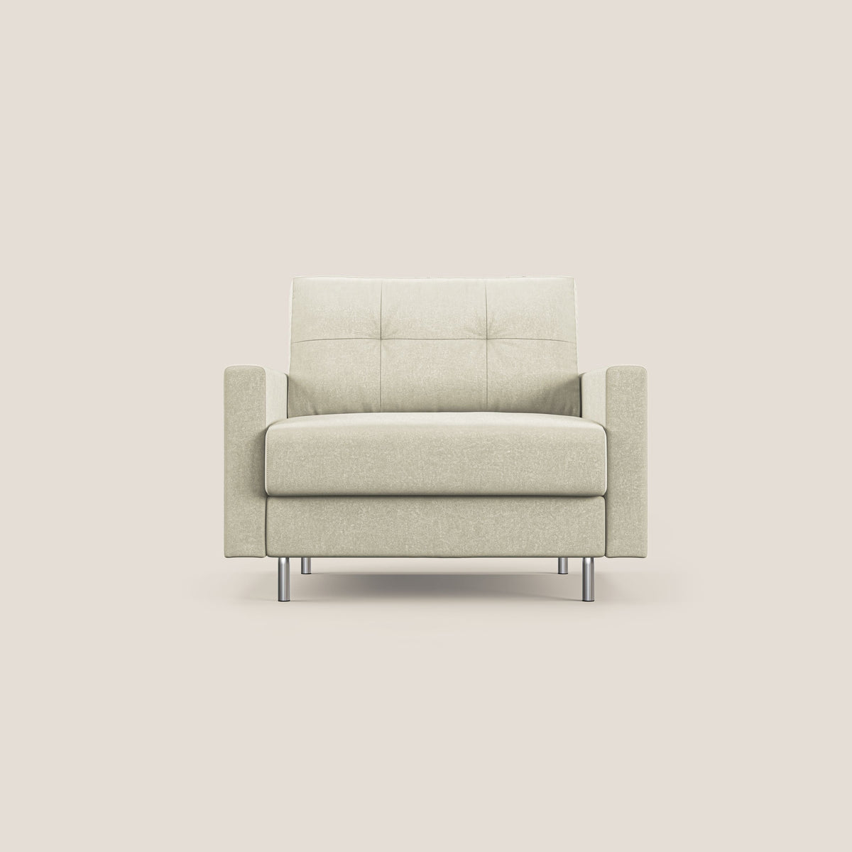 Megan poltrona letto in microfibra smacchiabile T11 panna - divitt.sbs